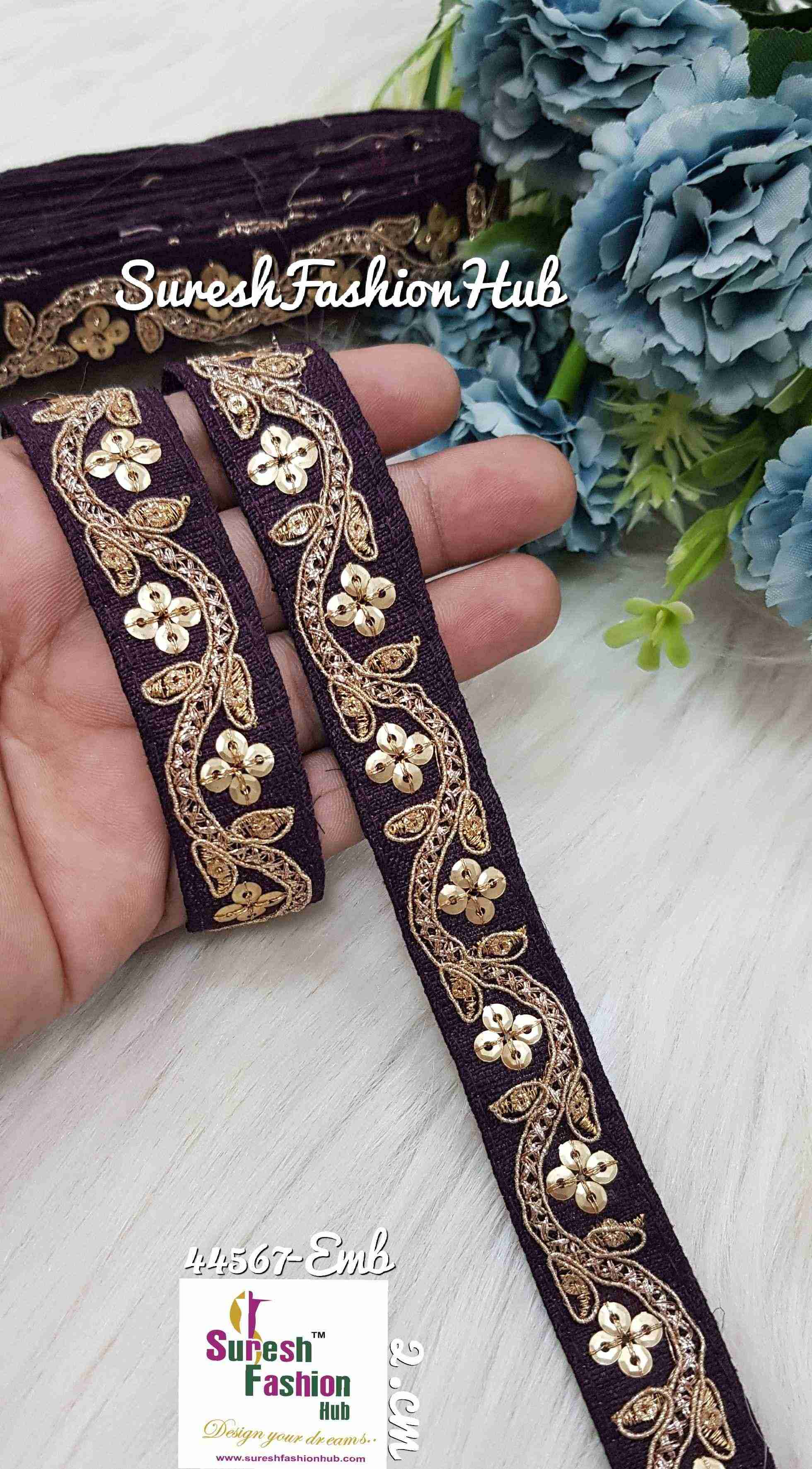 Wine Waves Of Gold Trim