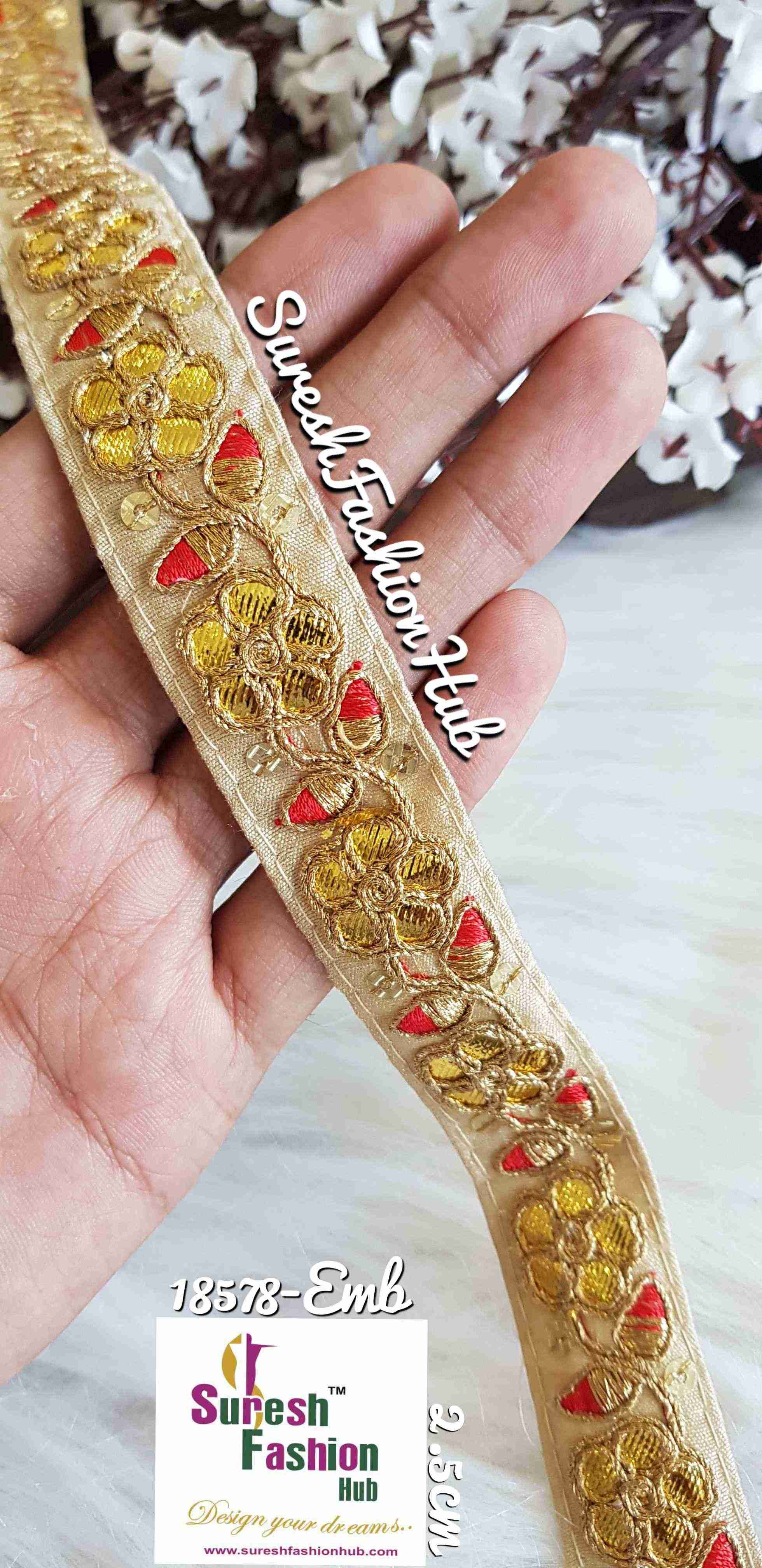 Designer Skin Color  Floral Gota Patti Trim