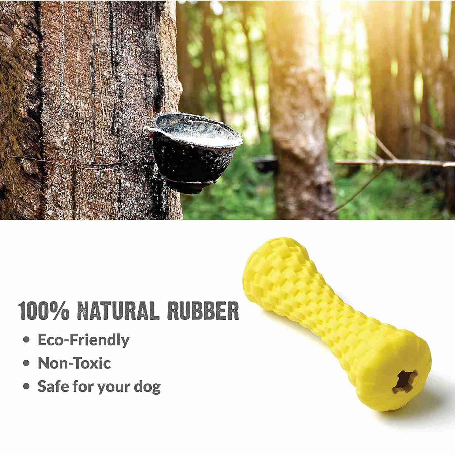 Goofy Tails Dumbbell Natural Rubber Treat Dispensing Interactive Dog Toy