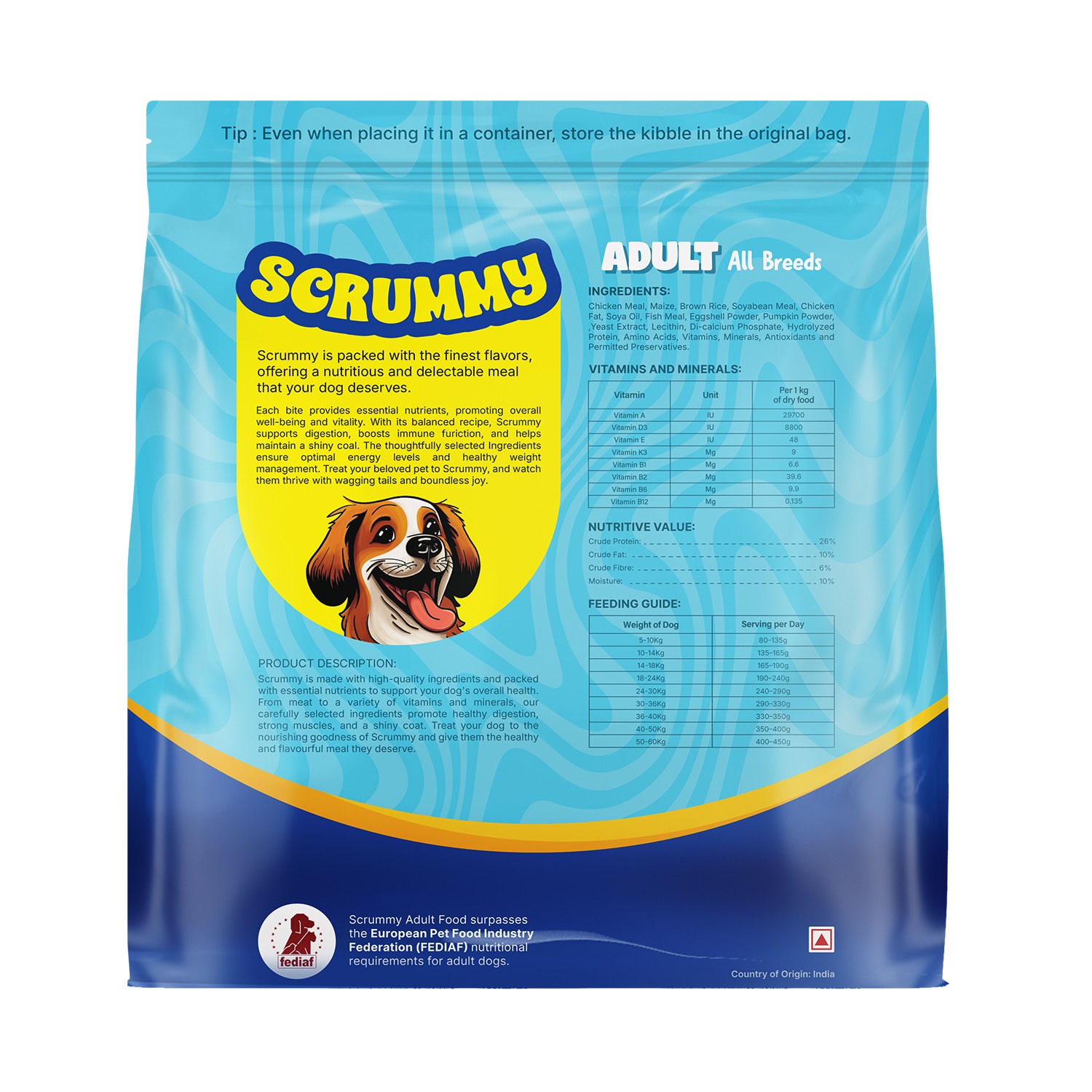 Scrummy Chicken and Liver Adult All Breeds Kibble Dry Food for Dogs