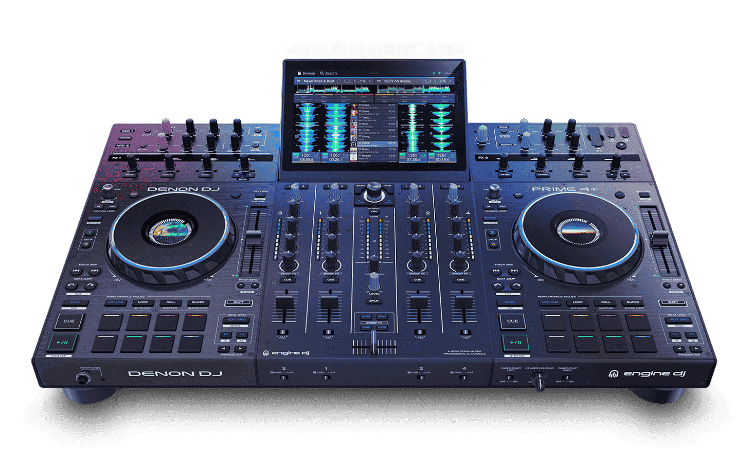 Denon DJ Prime 4+, advanced standalone DJ system, White 2