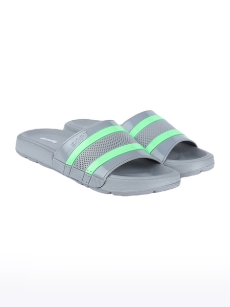 Men's Grey & Green EVA Flip Flops