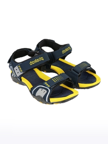 Men's Blue & Yellow Synthetic Sandals