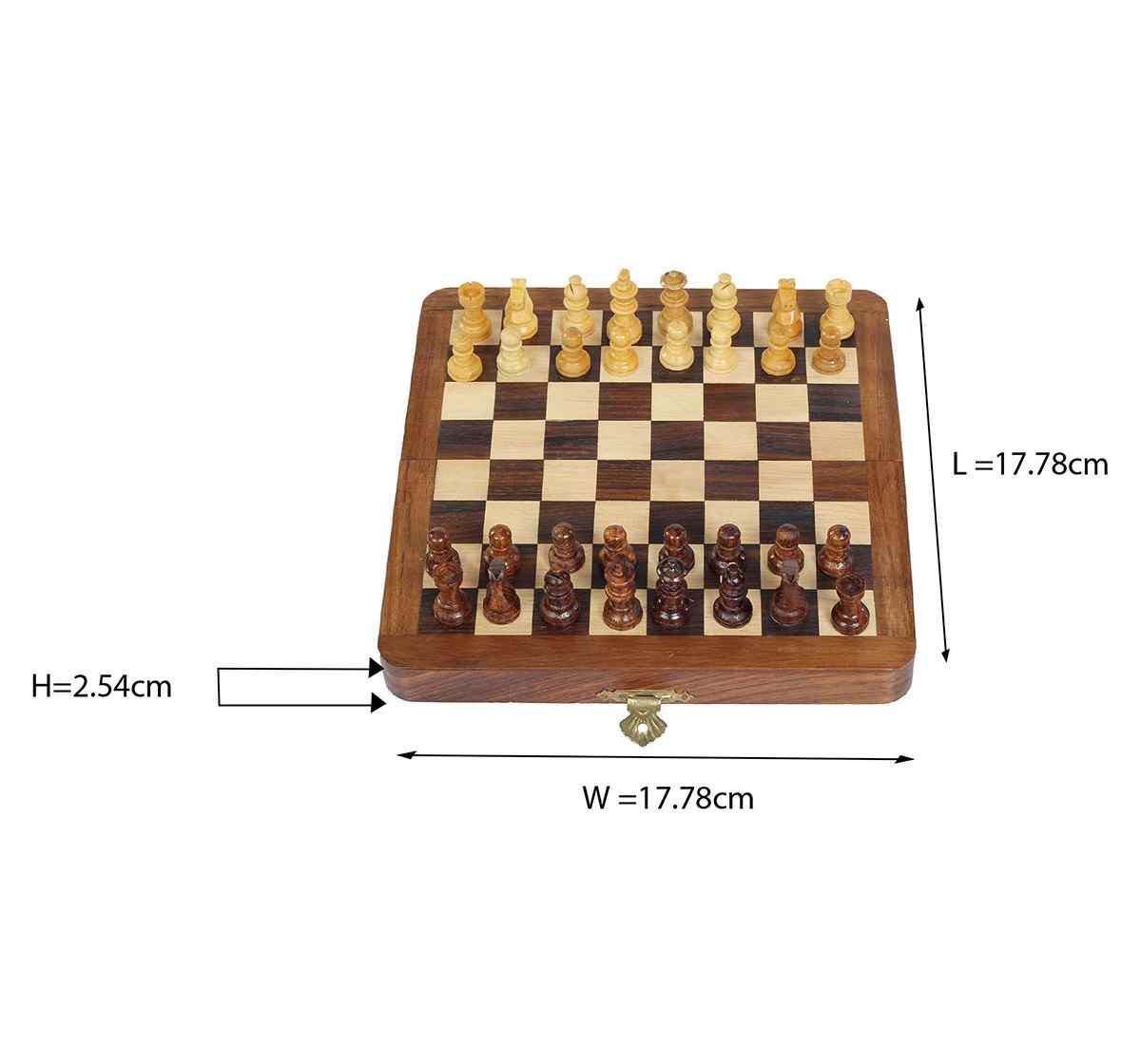 Folding Wooden Magnetic Travel Chess Set - 7 Inch, Sheesham & Maple, Strong Magnets