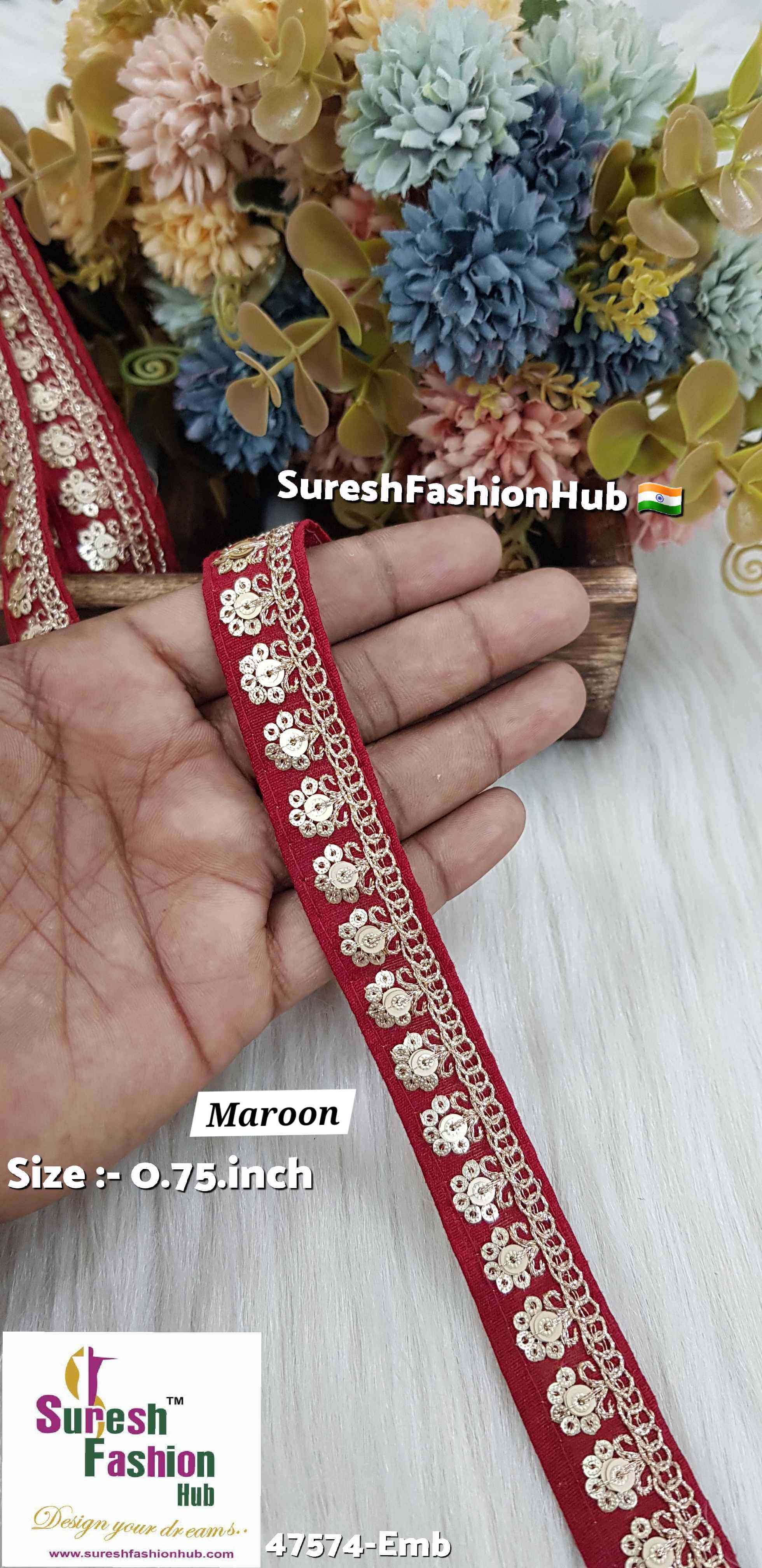 Embroidery Maroon Majesty Surat Silk