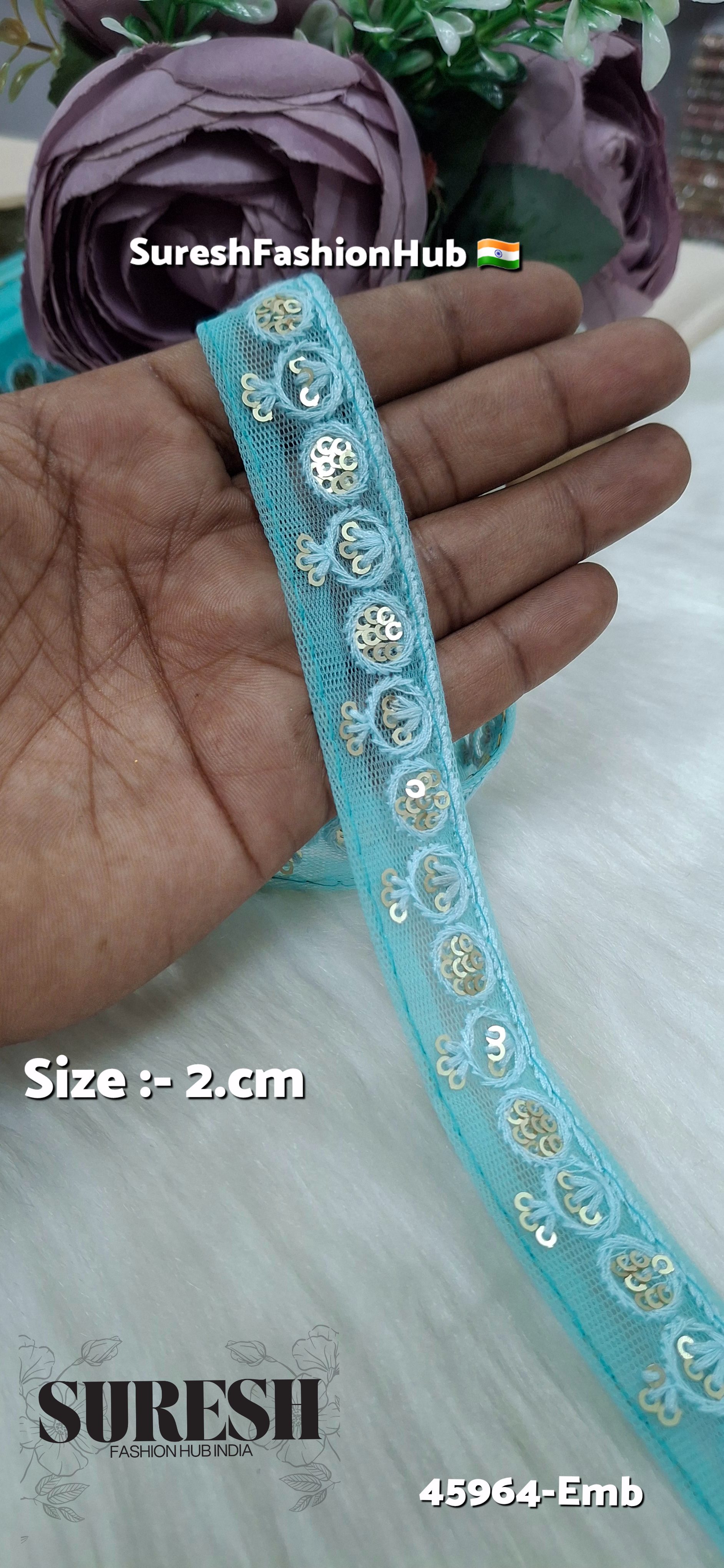 Sea Green Tone-on-Tone Net Embroidery Lace
