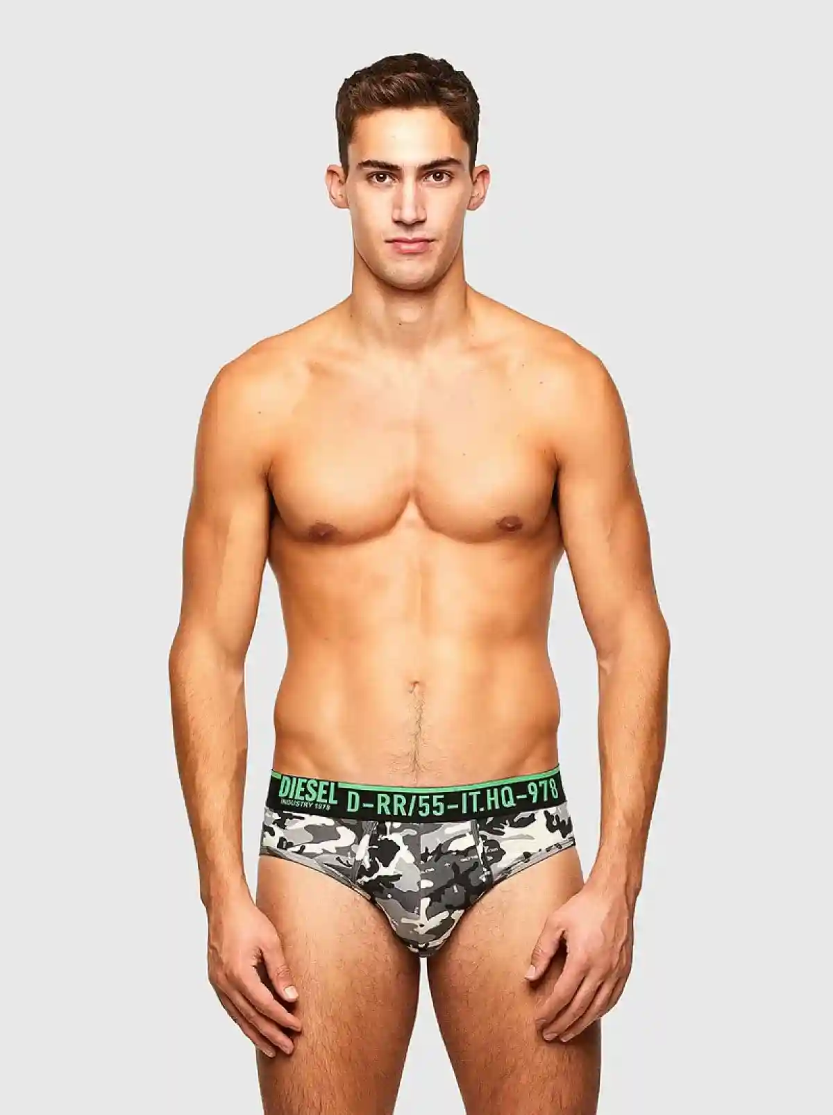 Grey Briefs with camo print