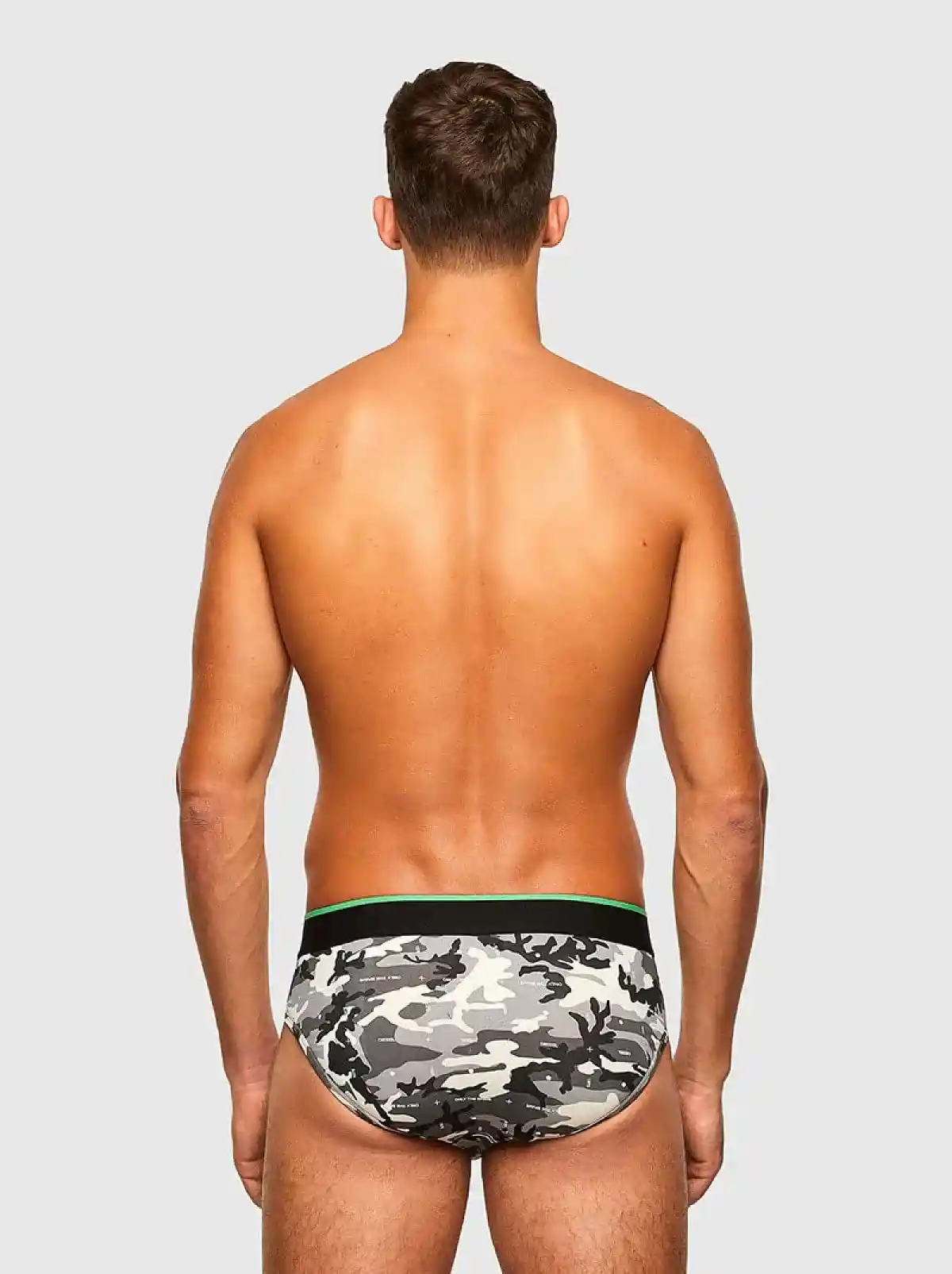 Grey Briefs with camo print