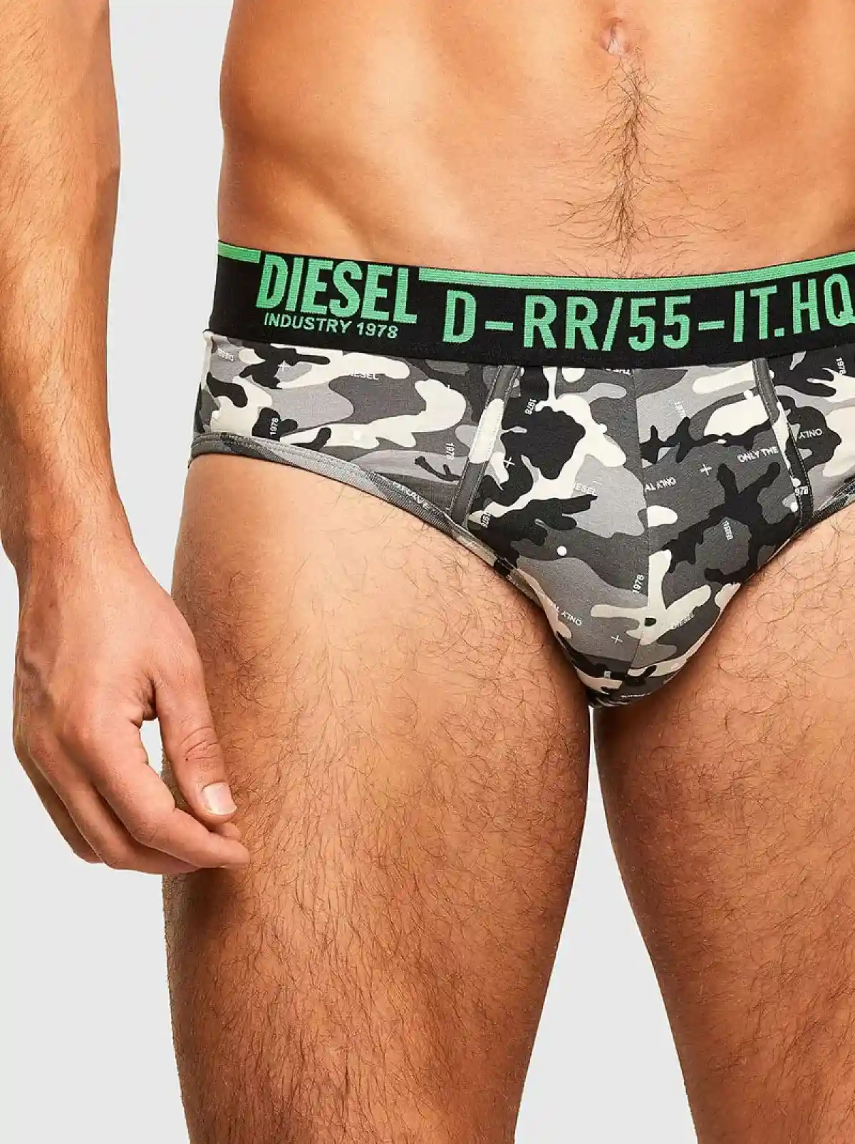 Grey Briefs with camo print