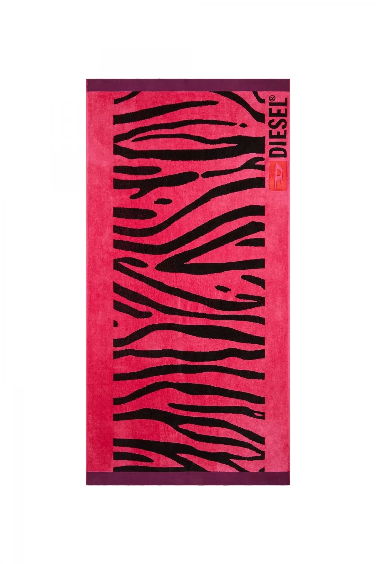 Black and Pink Beach towel with zebra pattern