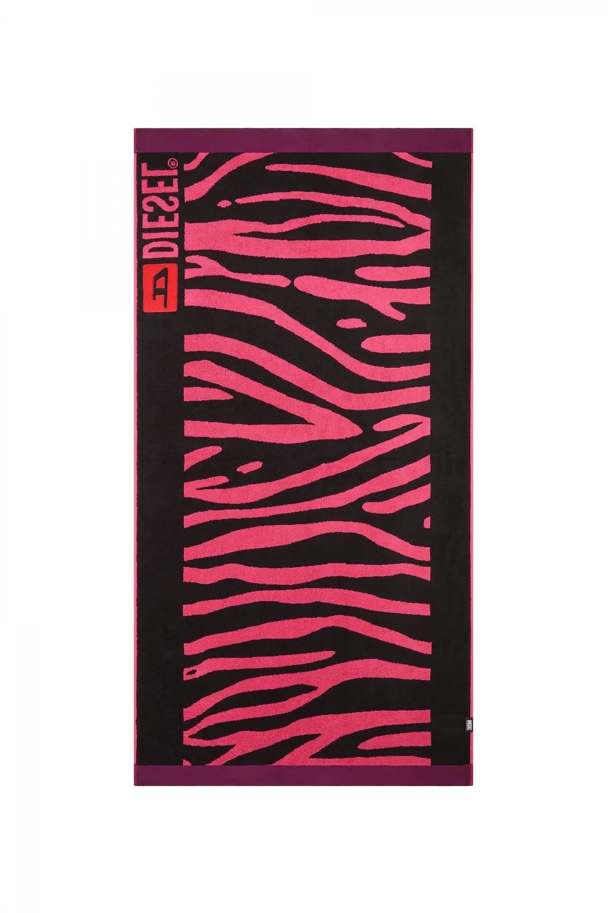 Black and Pink Beach towel with zebra pattern