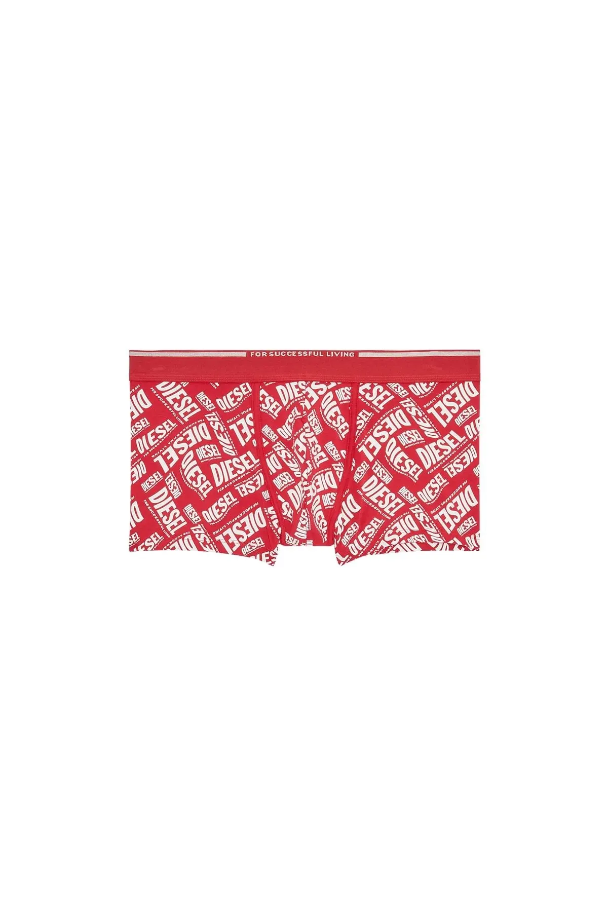 Red Boxer briefs with distorted logo print