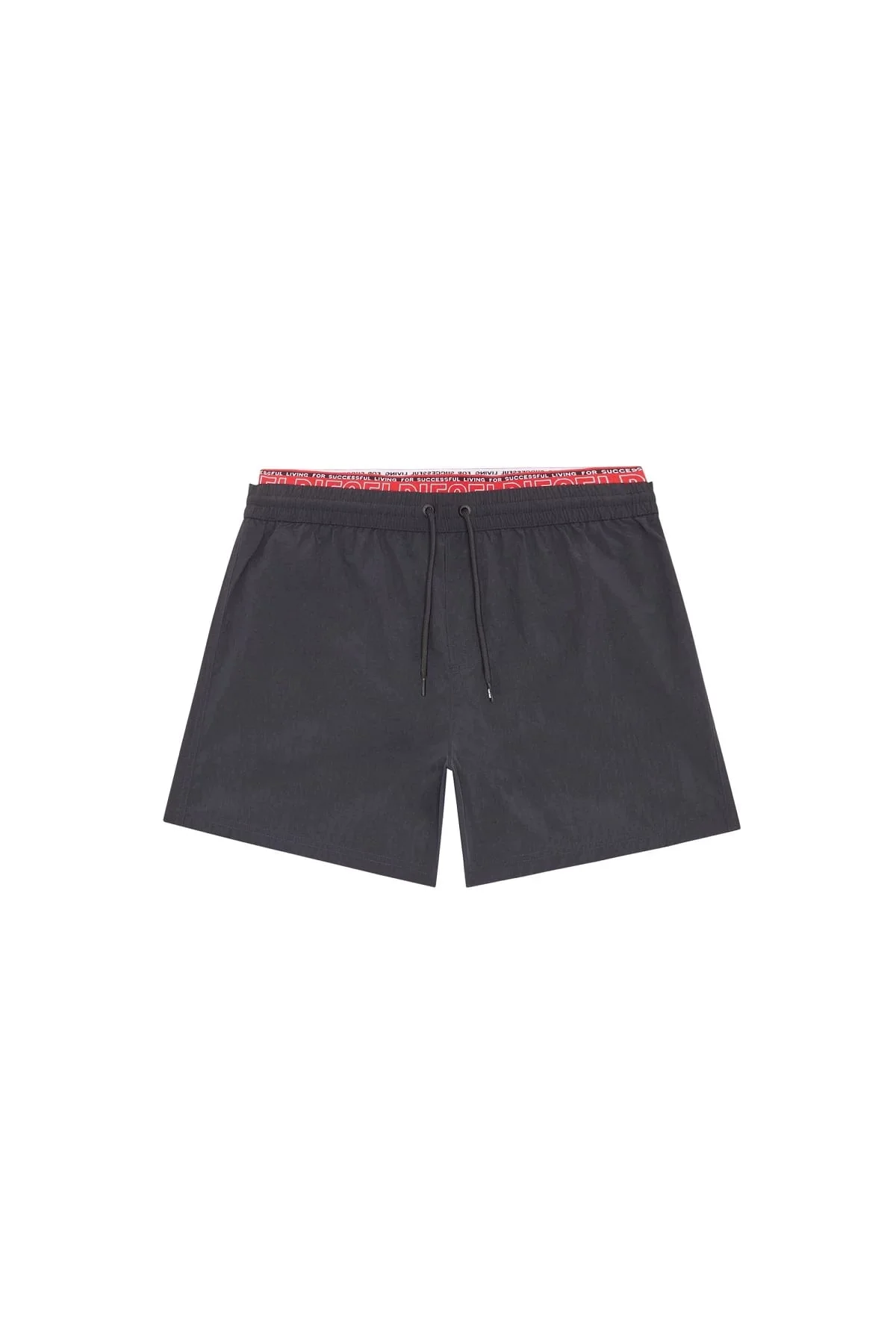 Black Double-waist swim shorts