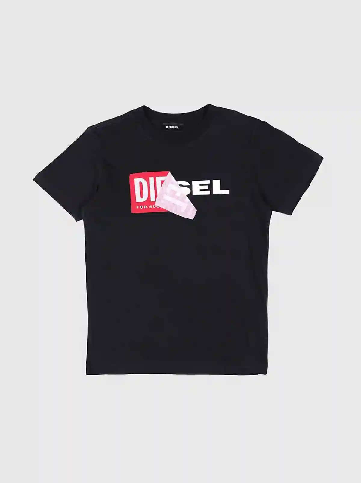 Black Cotton t-shirt with double logo