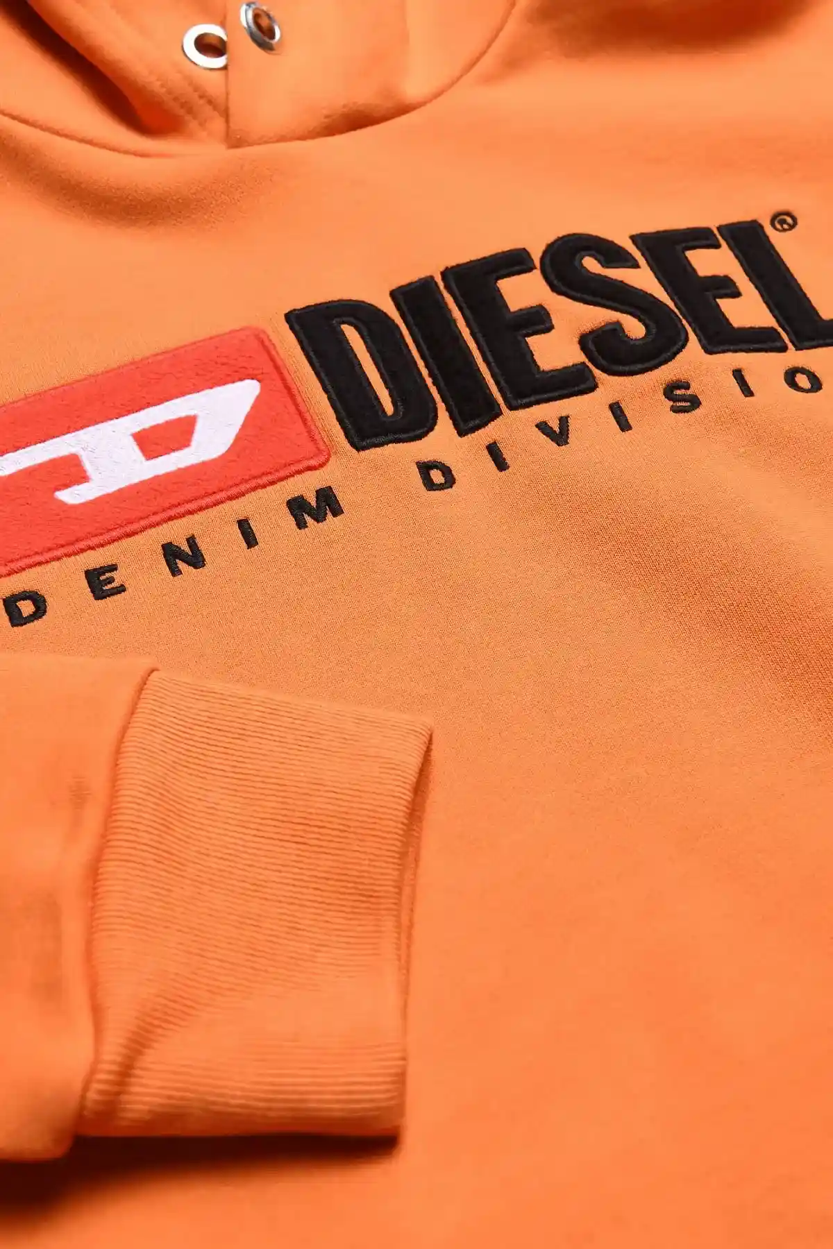Orange Hooded sweatshirt with embroidered logo