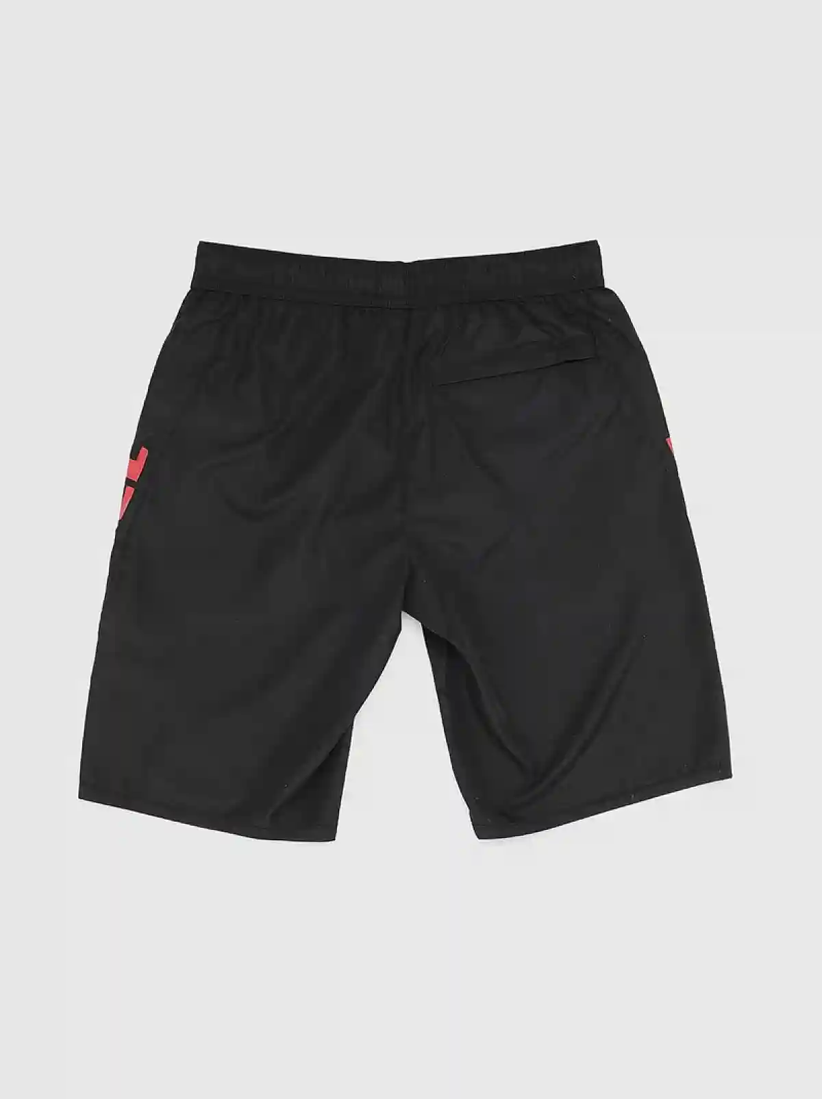 Black Nylon swim shorts with scratched logo