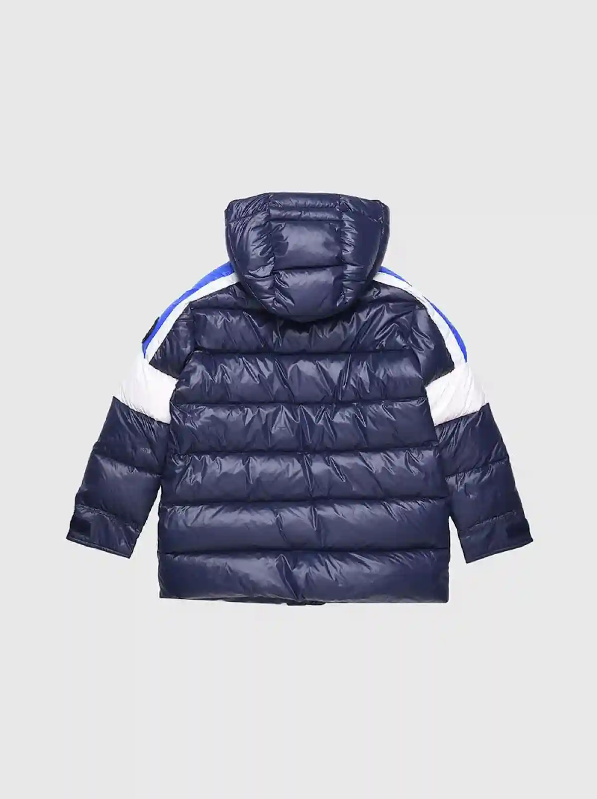 Blue Long winter jacket with hood