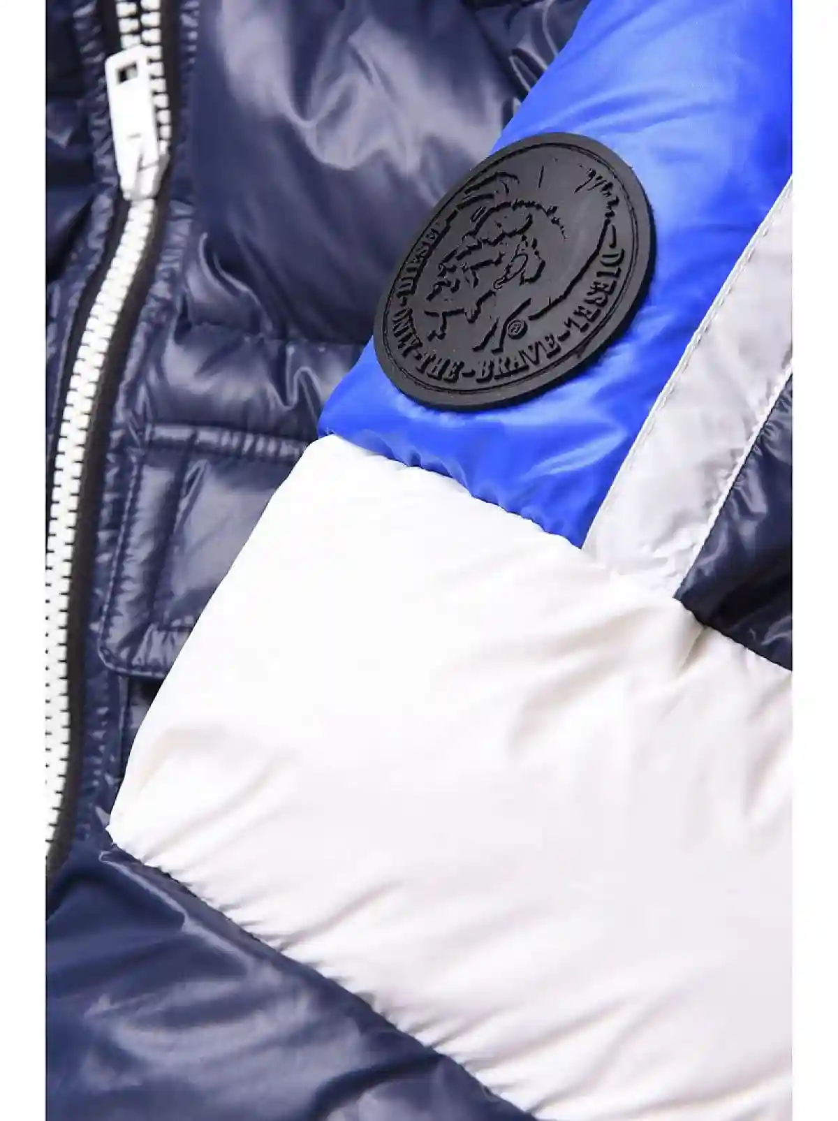 Blue Long winter jacket with hood