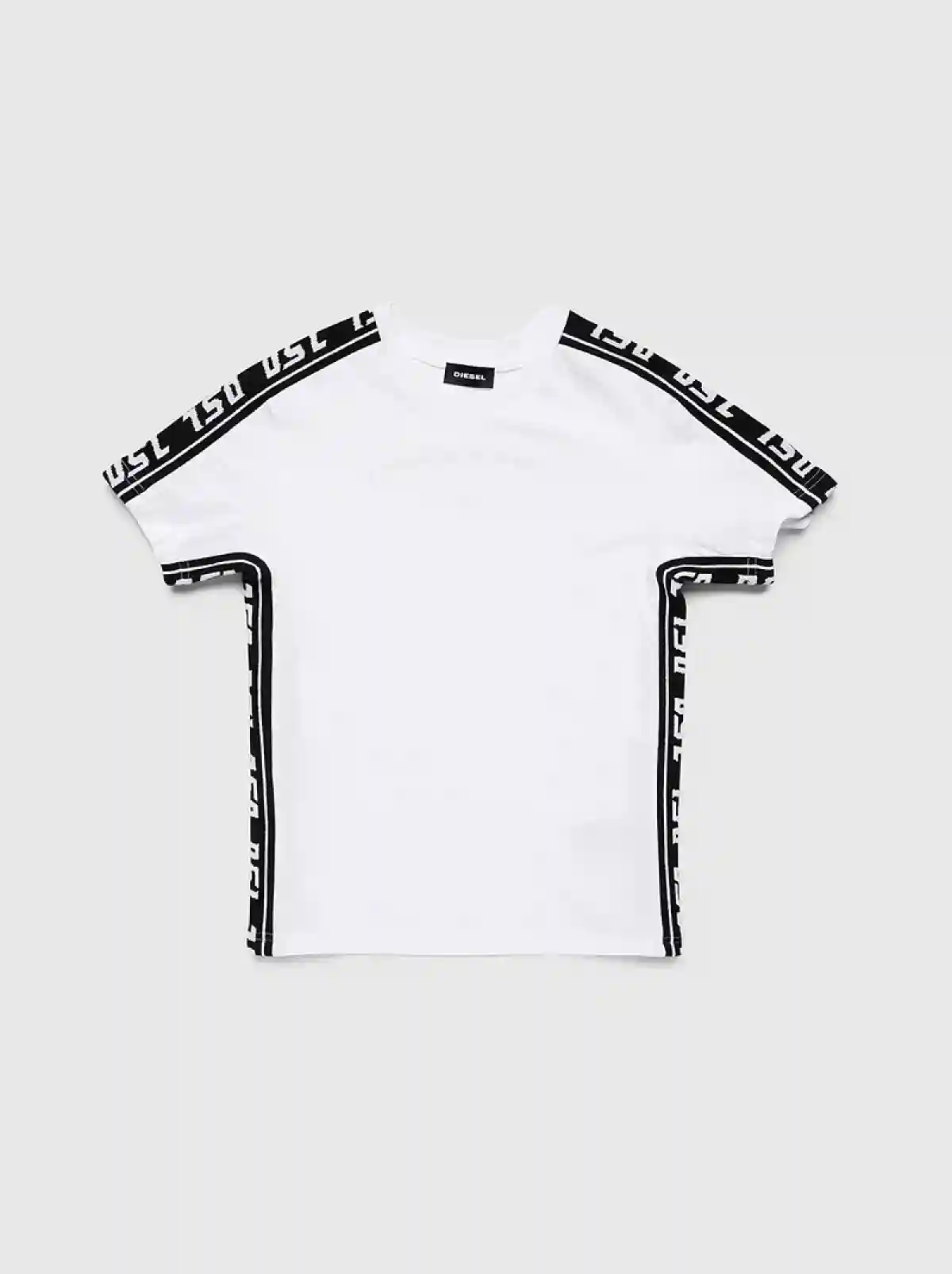 White T-shirt in cotton with contrast band