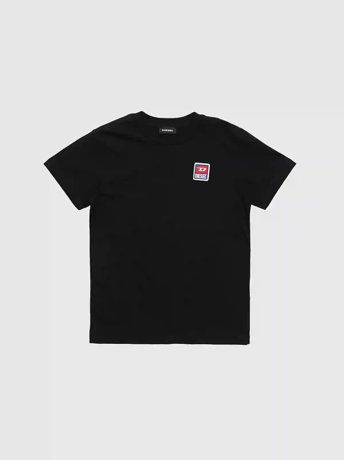 Black Regular-slim T-shirt with logo appliqué