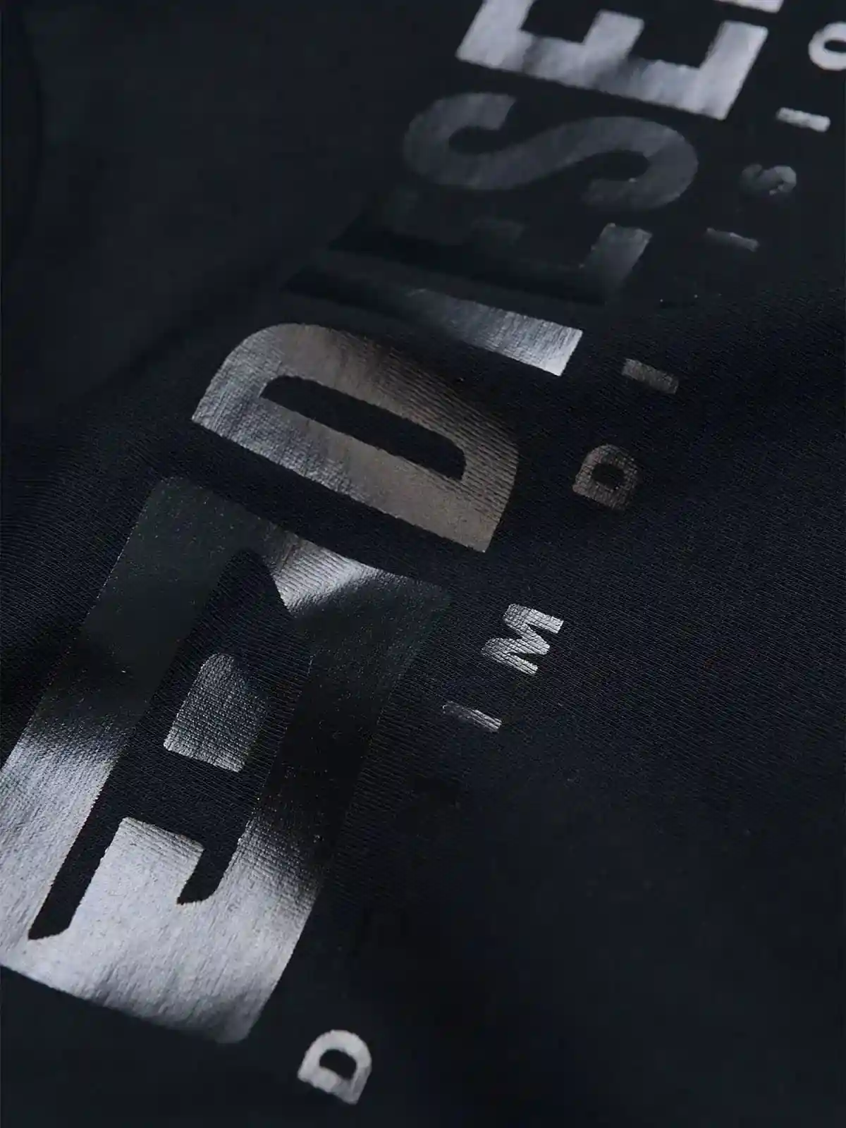 Black T-shirt with logo print