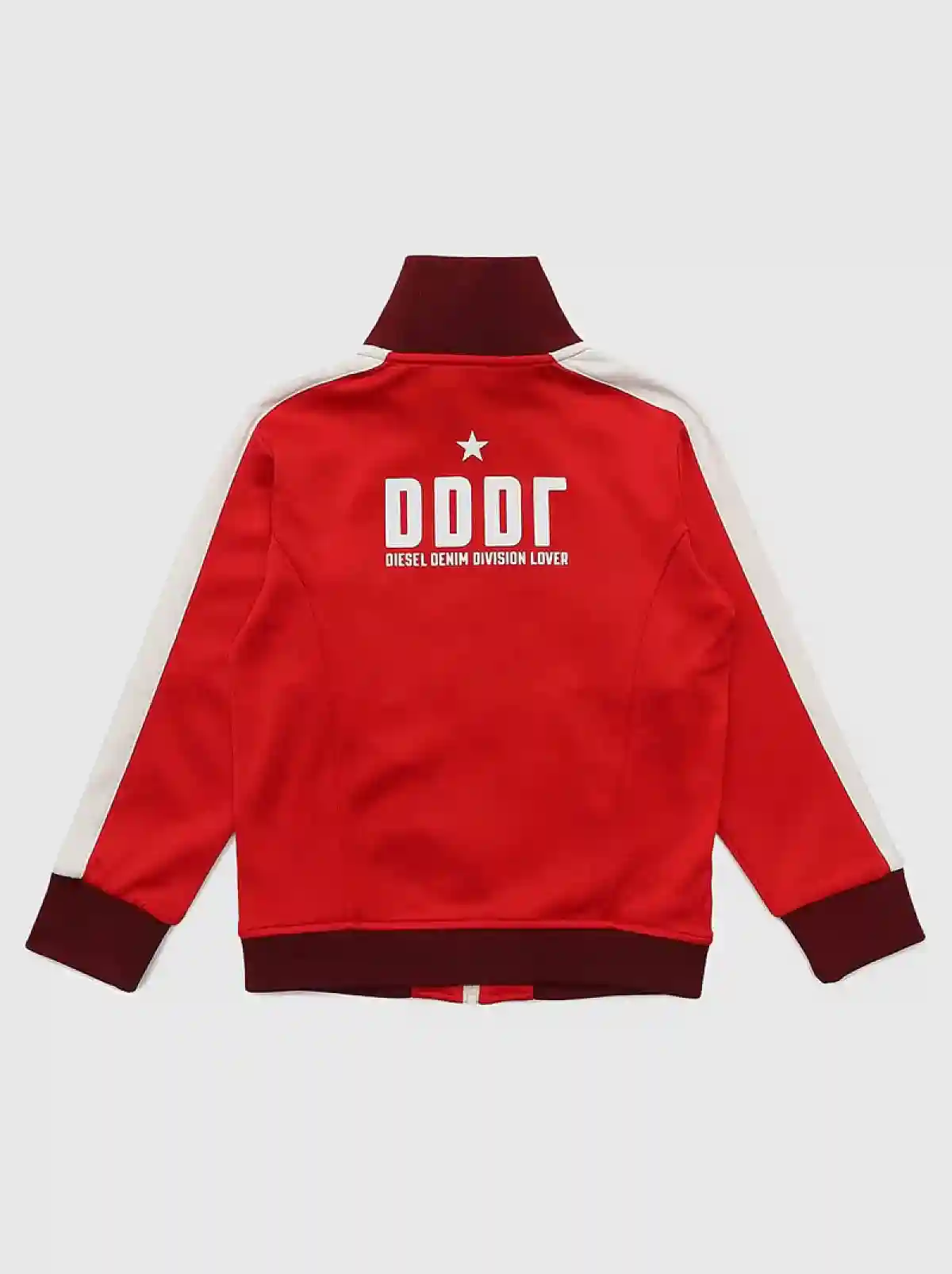 Red Printed triacetate zip-up sweatshirt