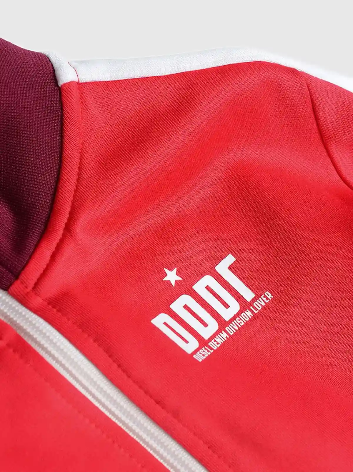 Red Printed triacetate zip-up sweatshirt