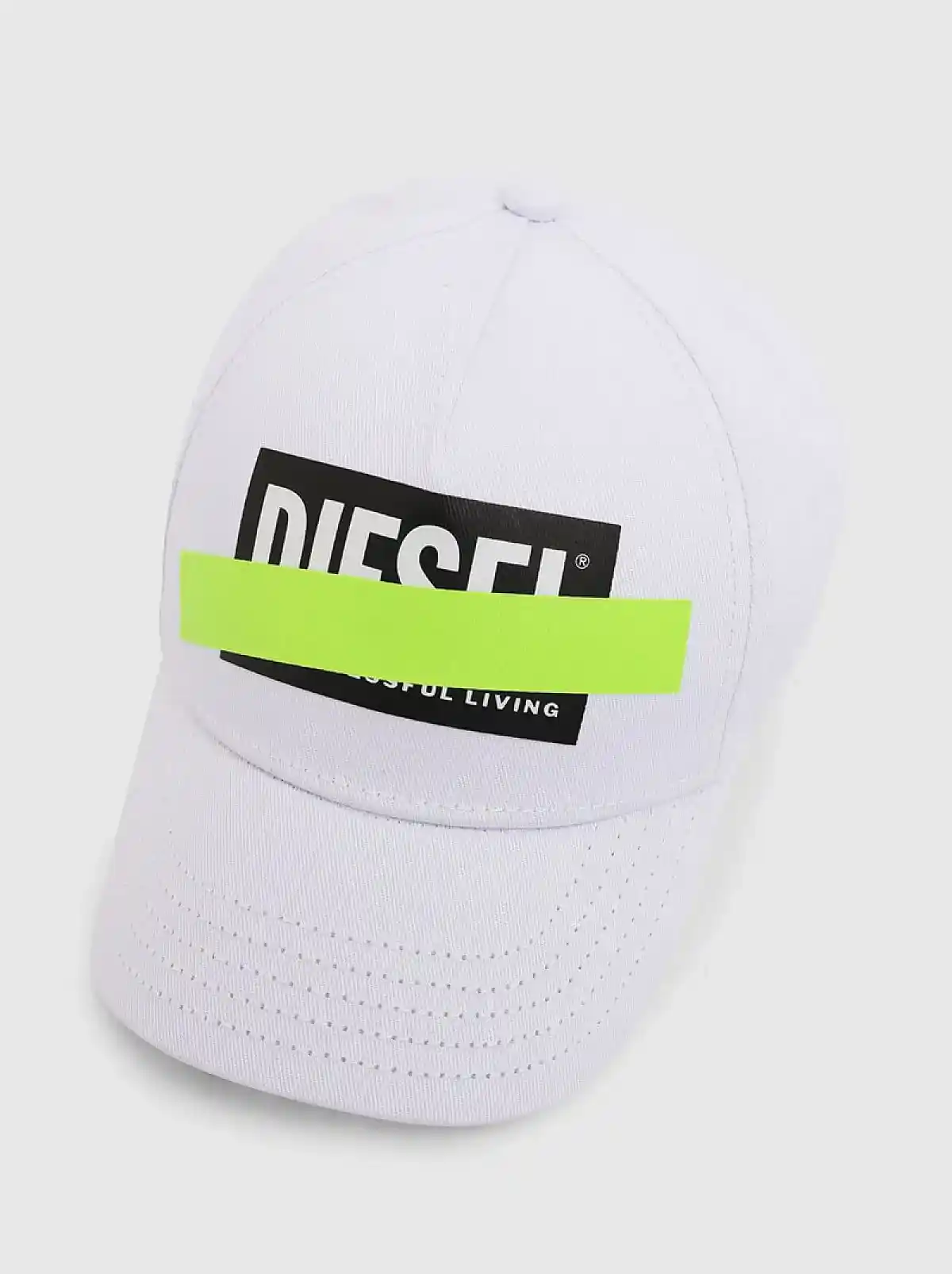 White Baseball cap with reflective tape