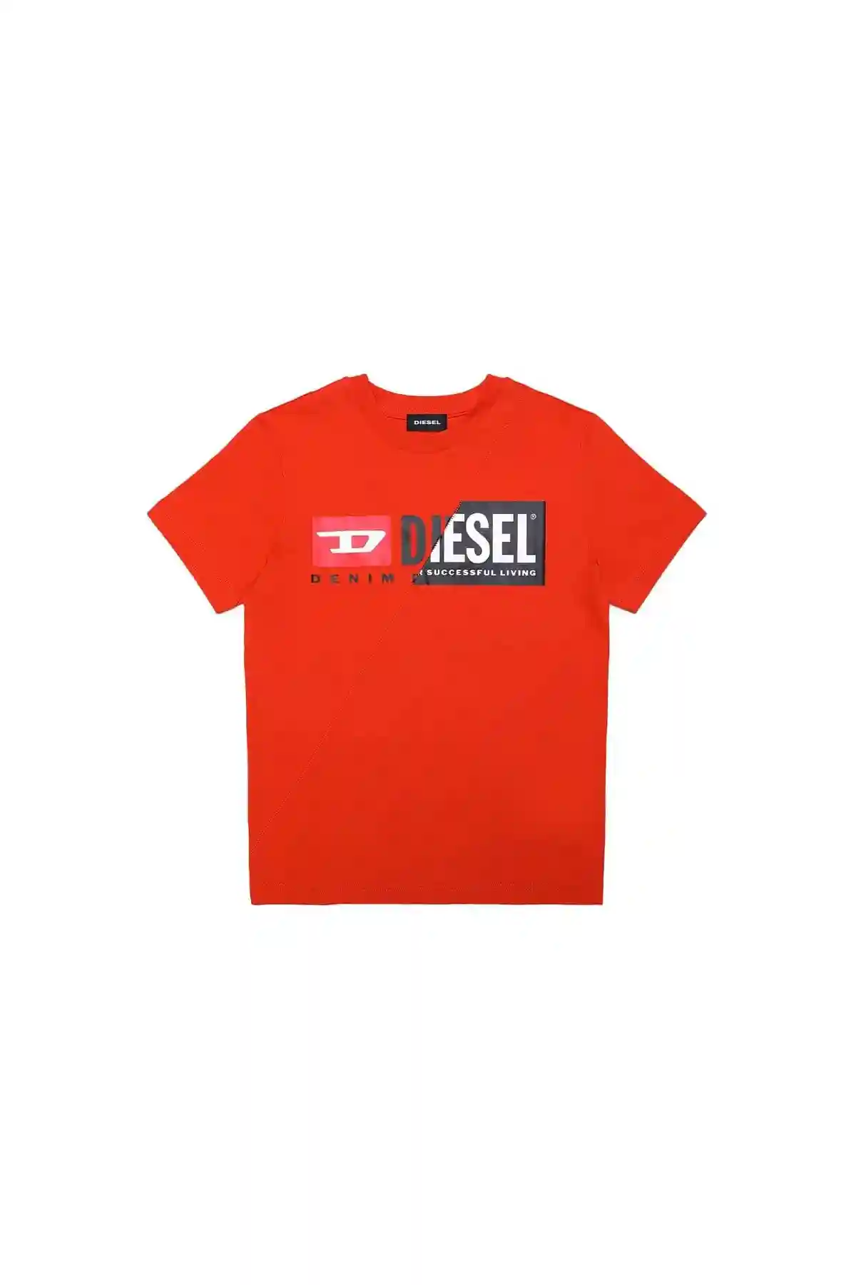 Orange T-shirt with dual logo print