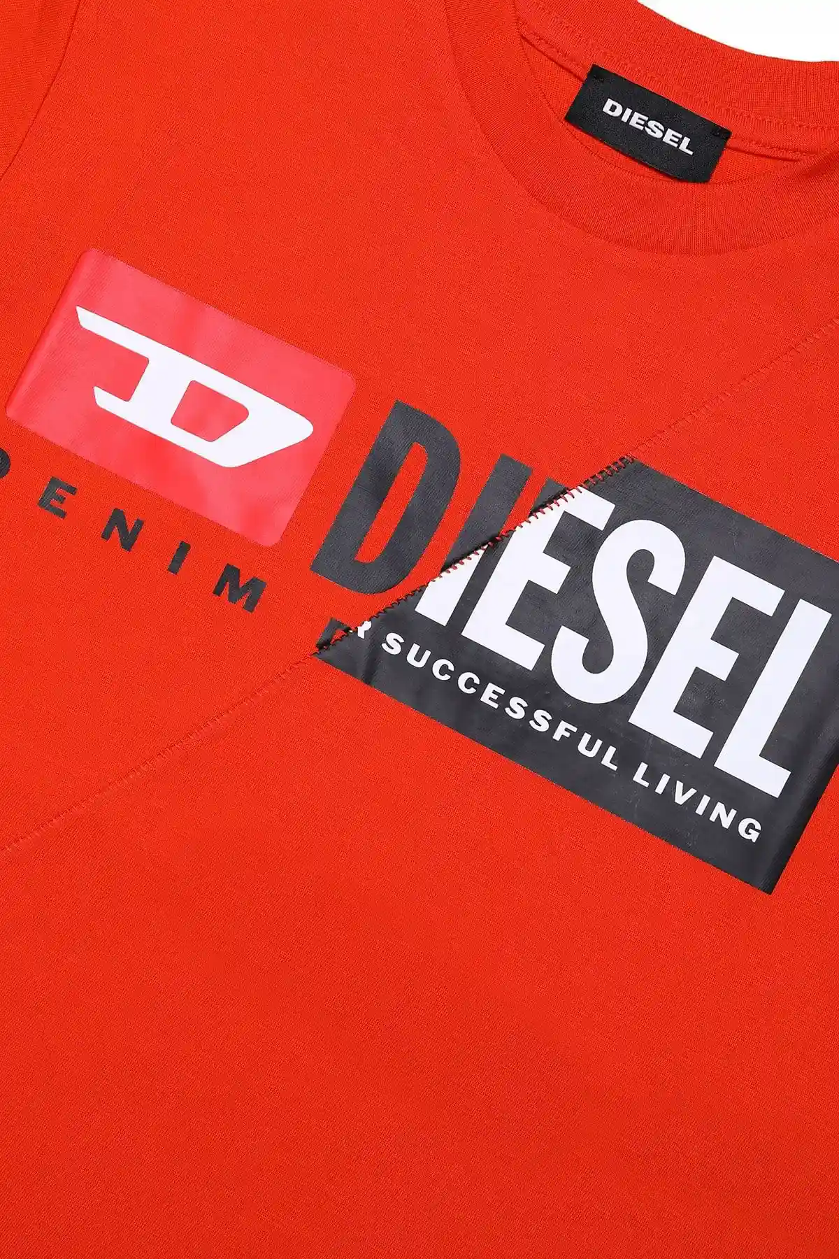 Orange T-shirt with dual logo print