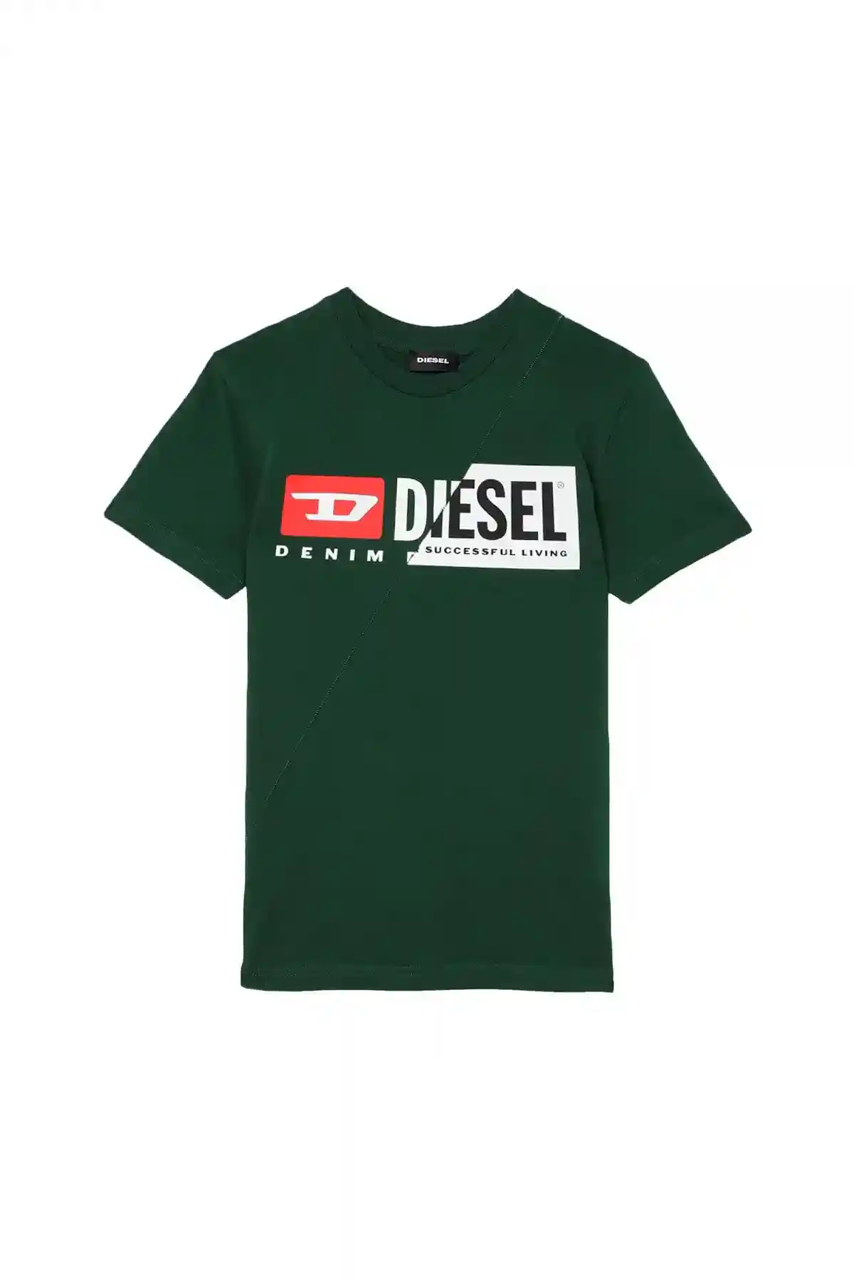Green T-shirt with dual logo print