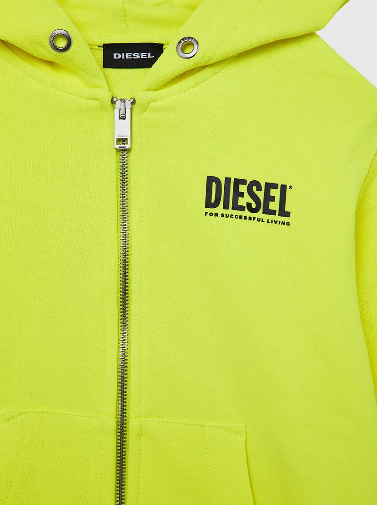 Yellow Zip-up hoodie with logo prints