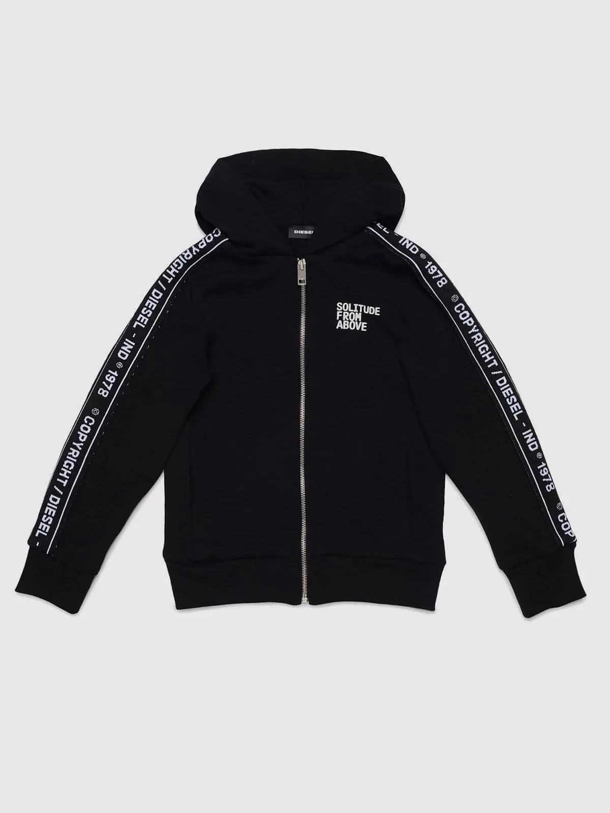 Black Hoodie with contrasting branded bands