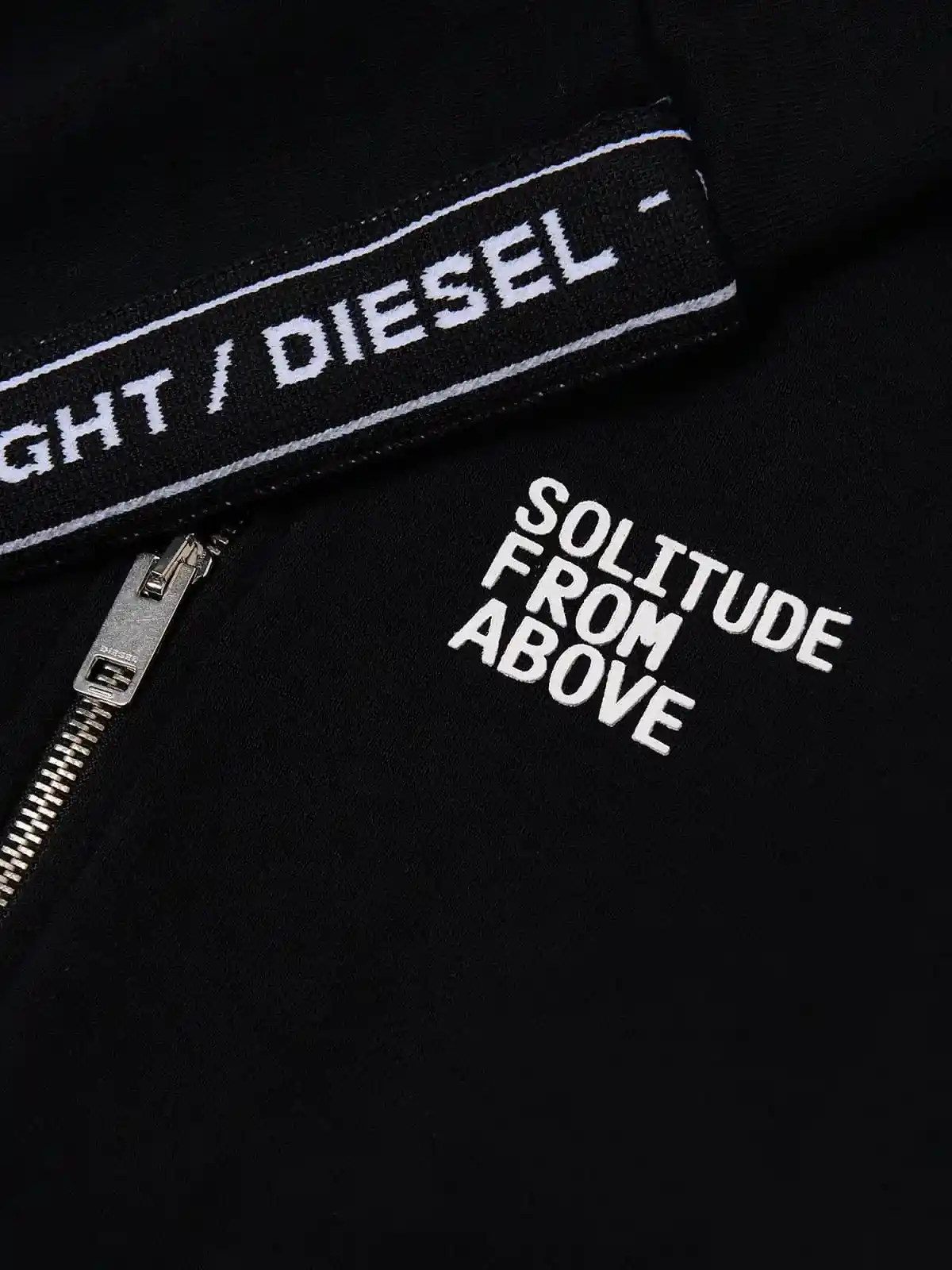Black Hoodie with contrasting branded bands