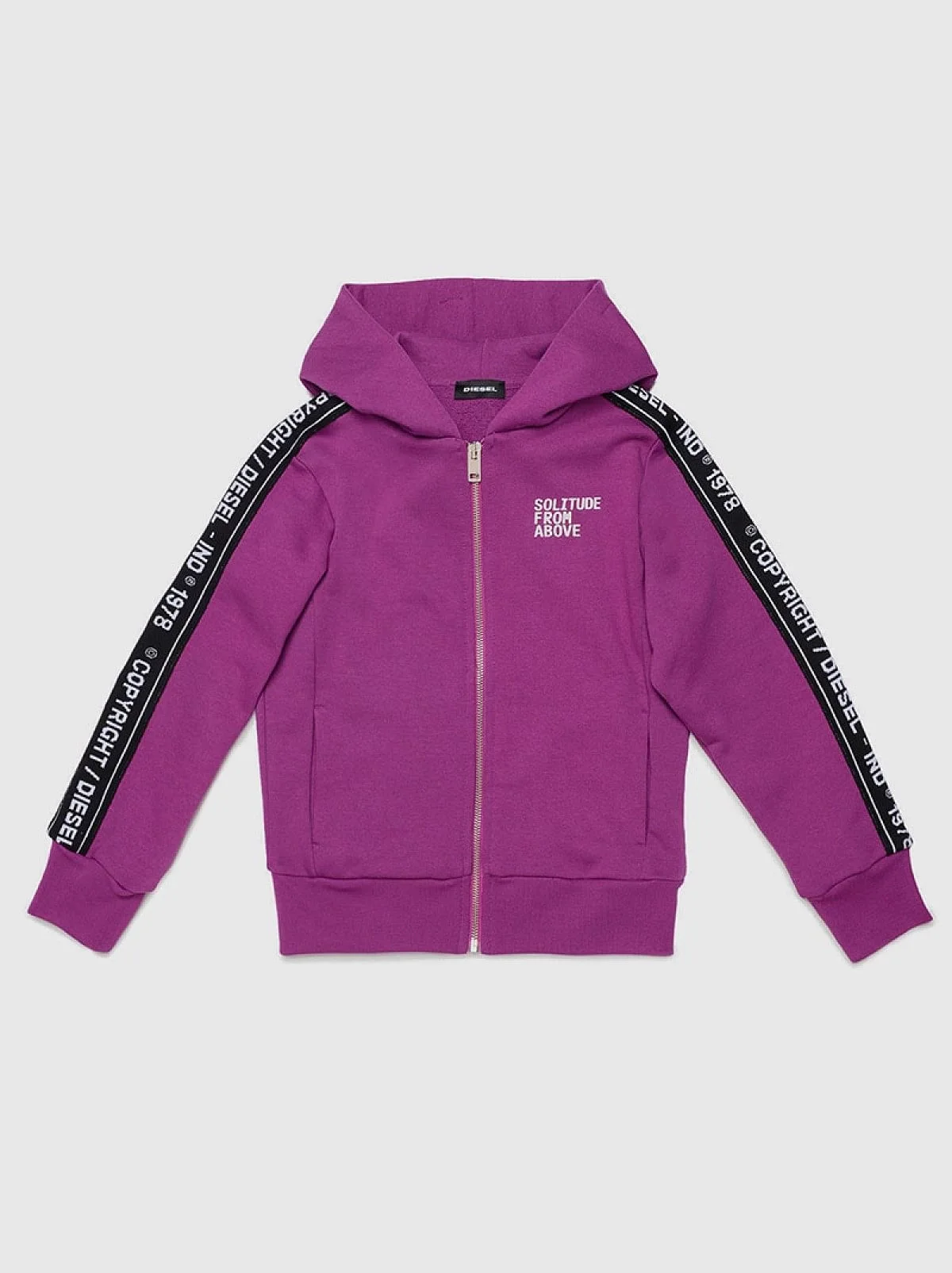 Purple Hoodie with contrasting branded bands