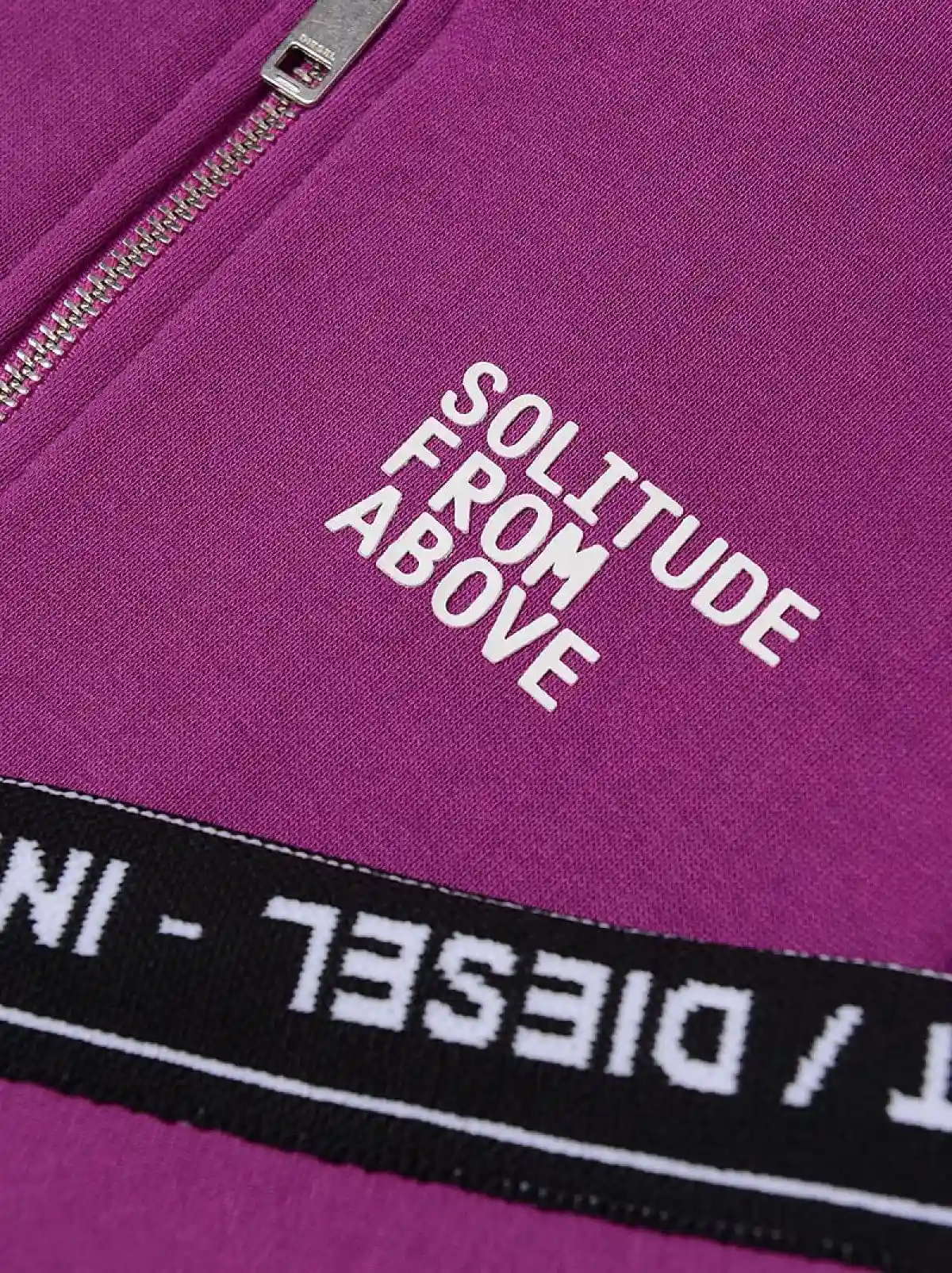 Purple Hoodie with contrasting branded bands