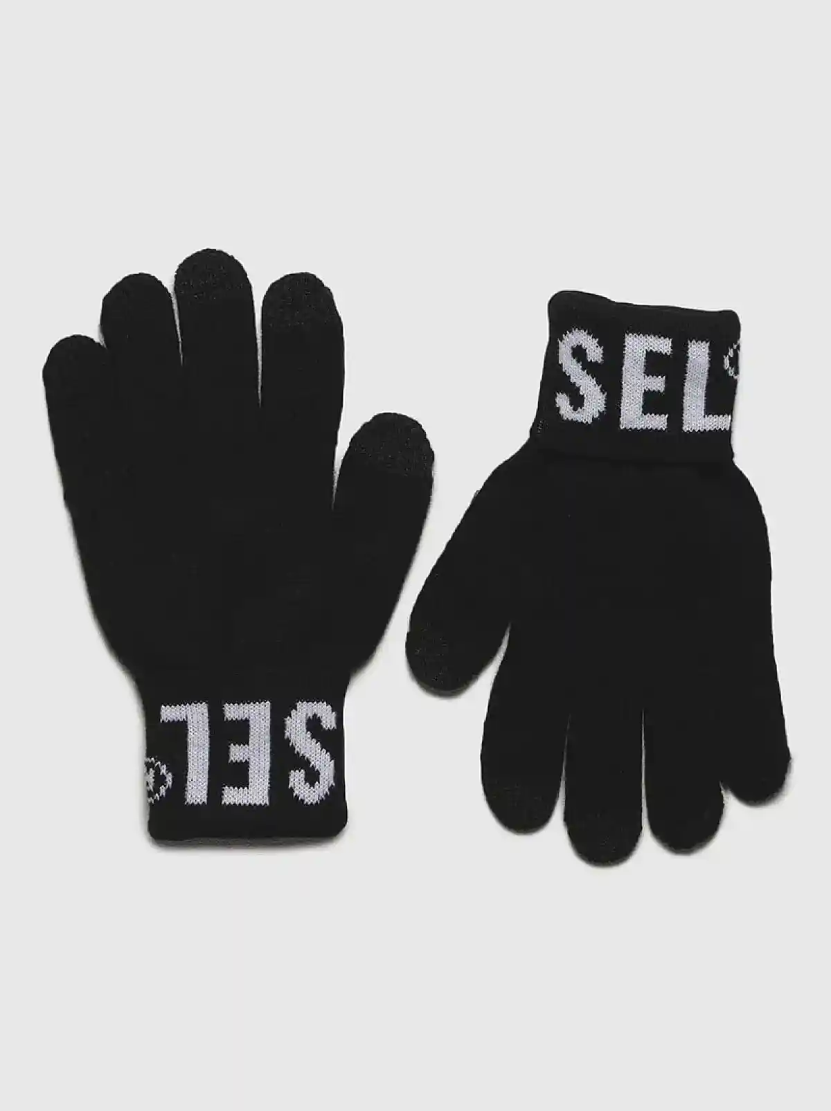 Black Winter gloves with Diesel logo