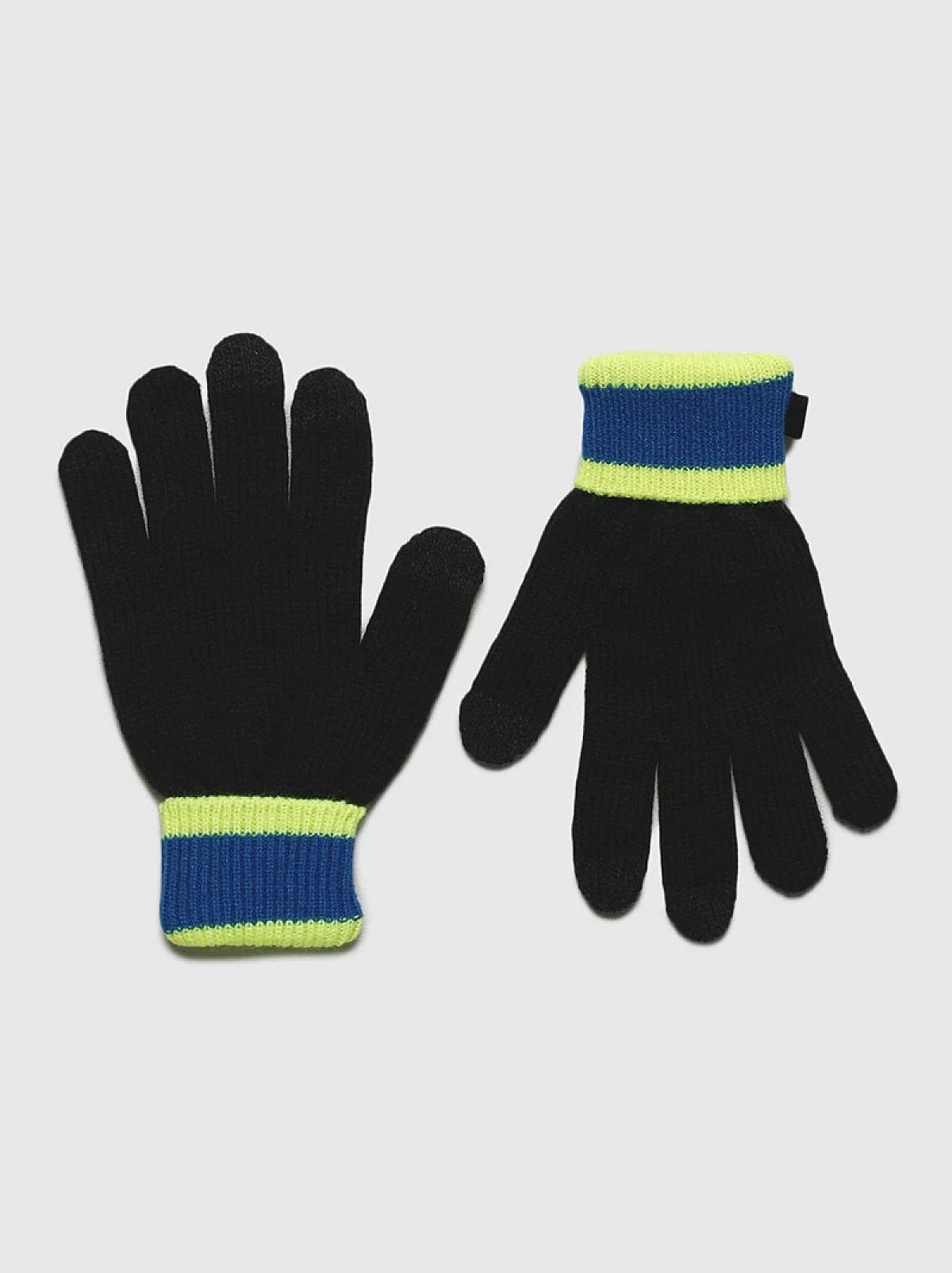 Black Winter gloves with stripes