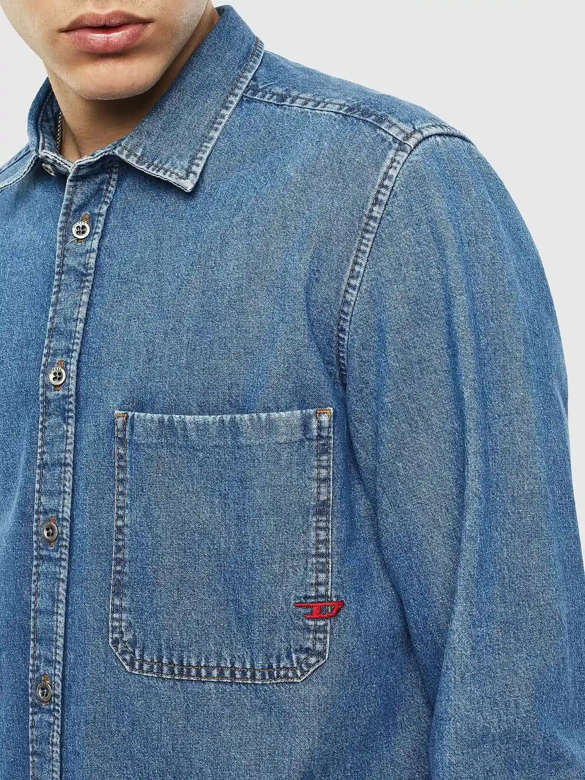 Blue Denim shirt with embroidered D logo