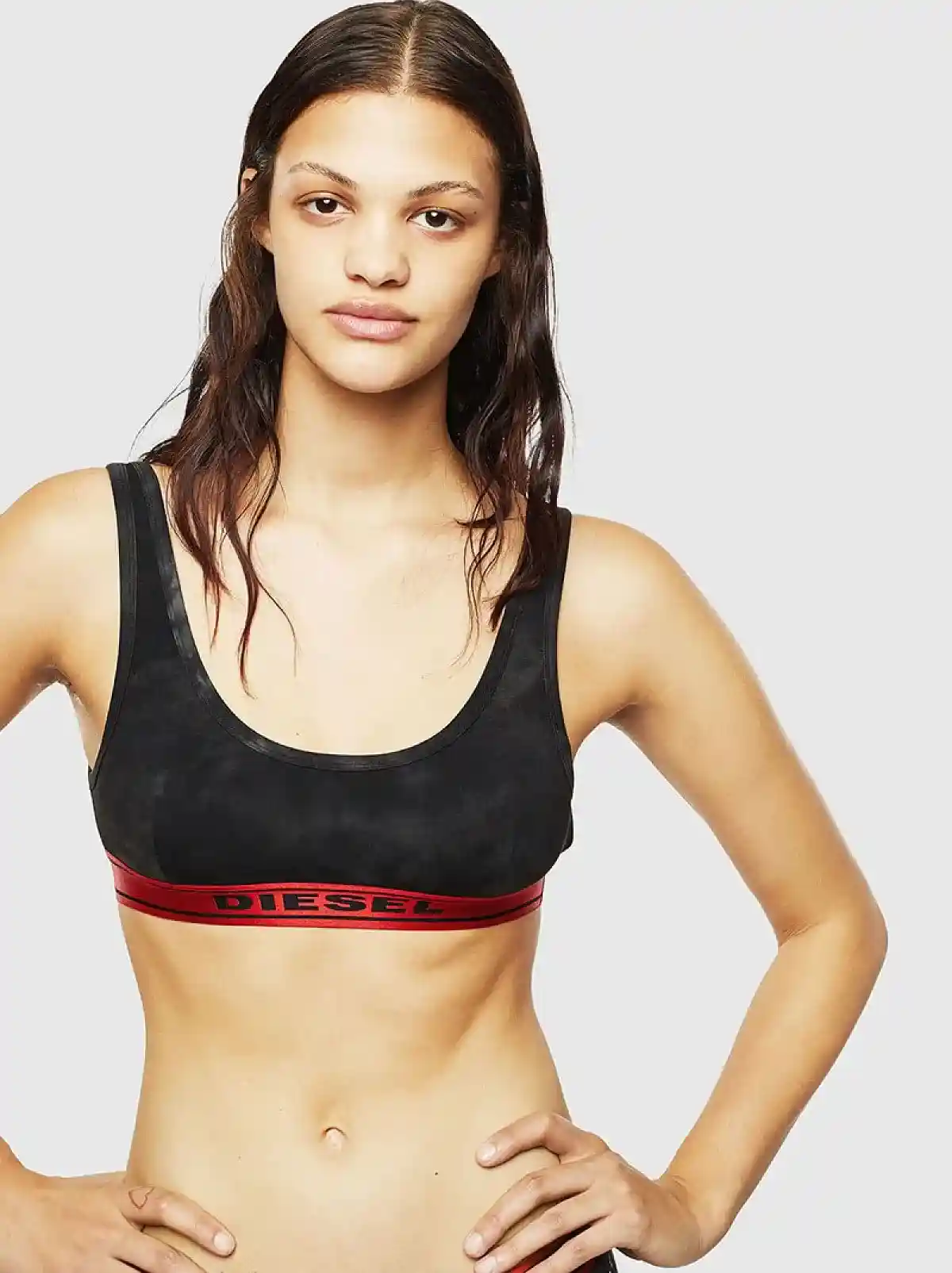 Black Tie-dye bralette with logo band