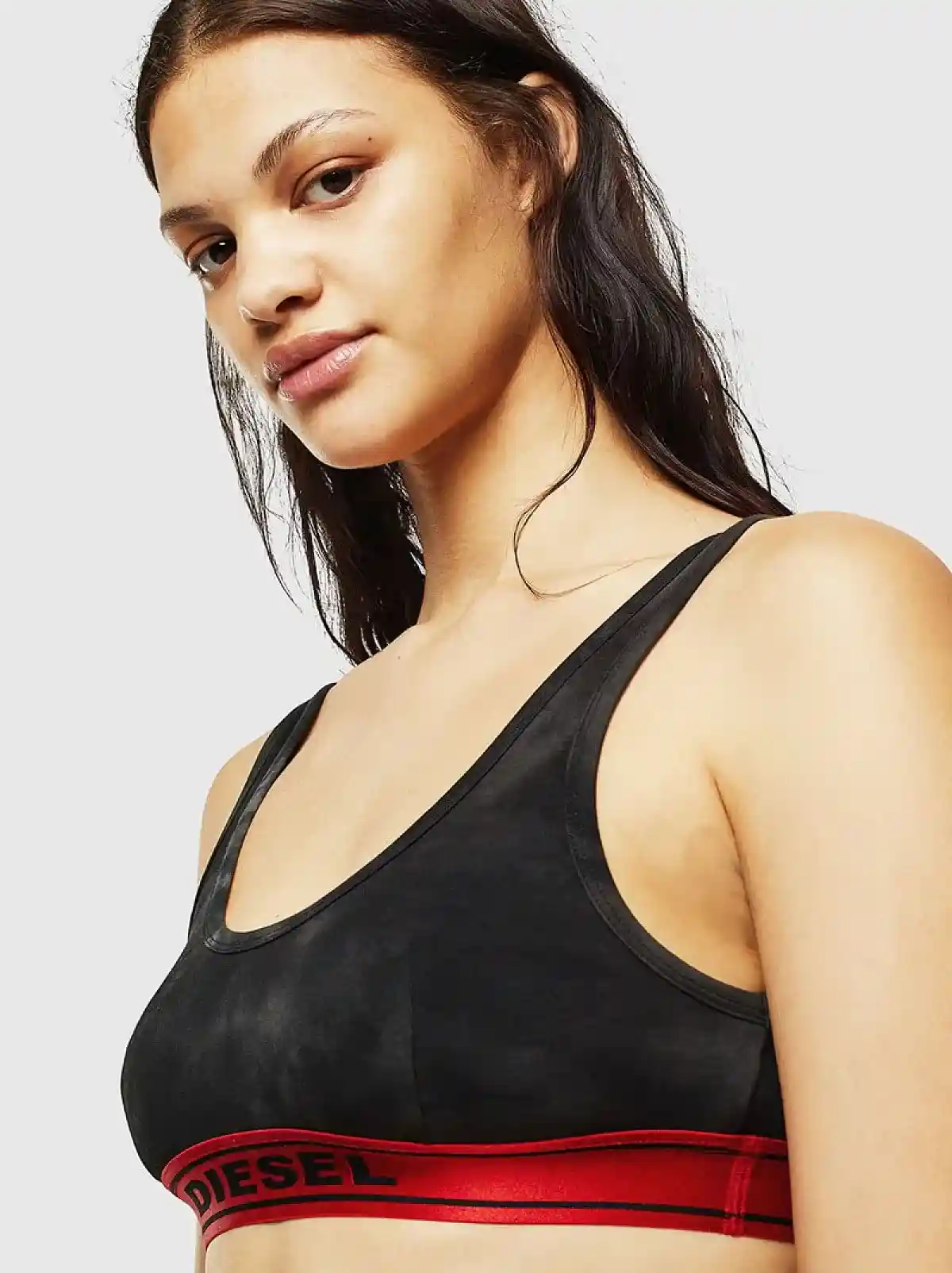 Black Tie-dye bralette with logo band