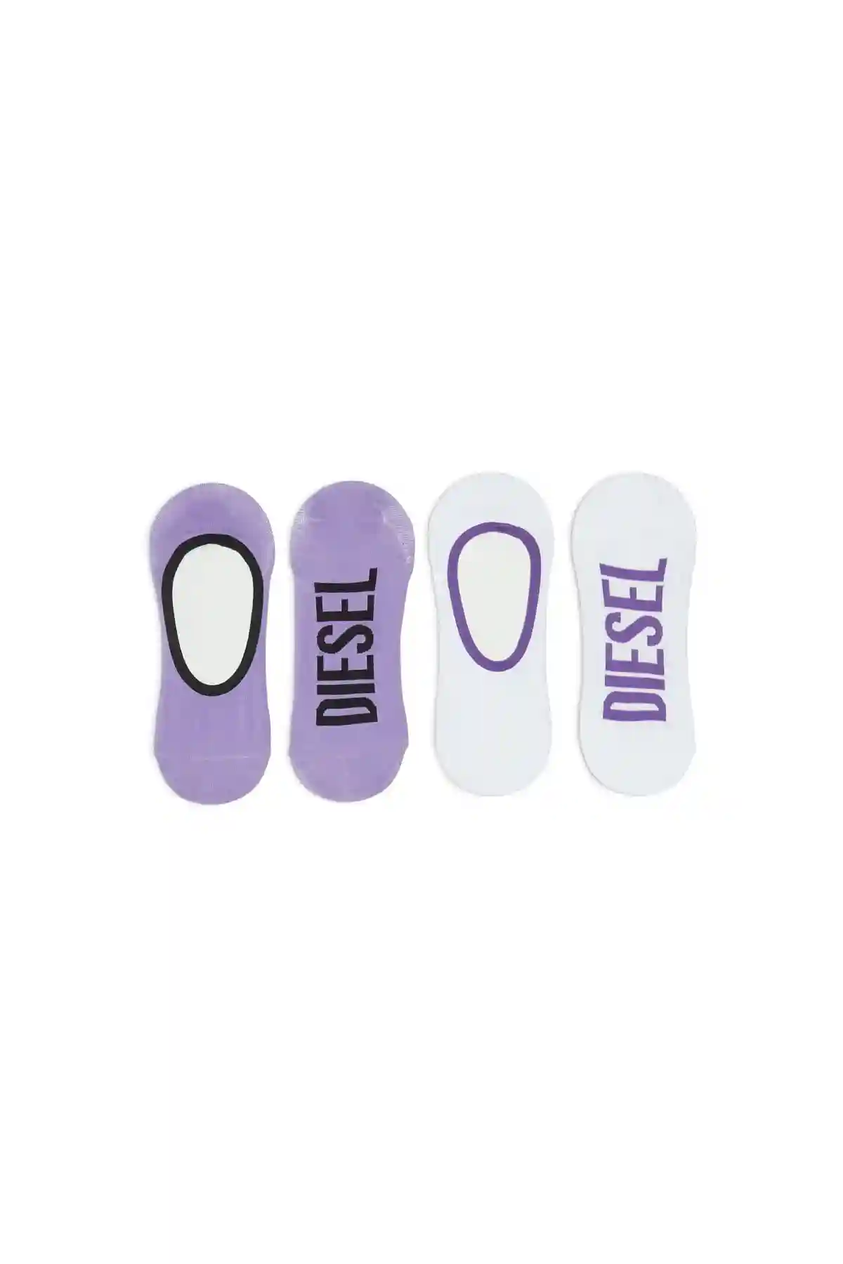 White and Violet Two-pack of invisible logo socks