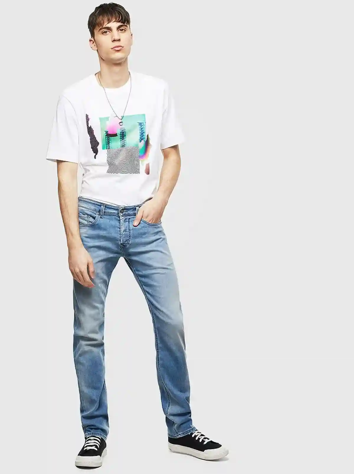 Blue Straight Fit jeans-Safado