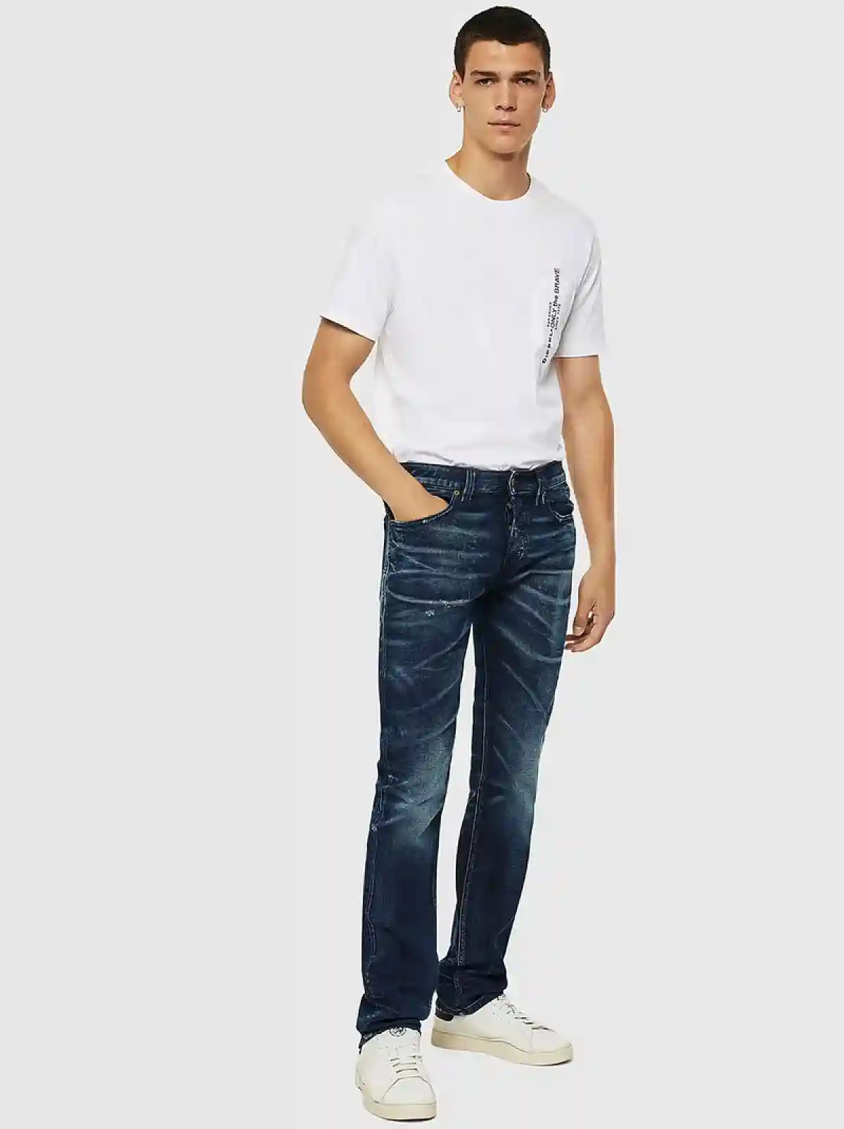 Blue Straight Fit Jeans- Safado