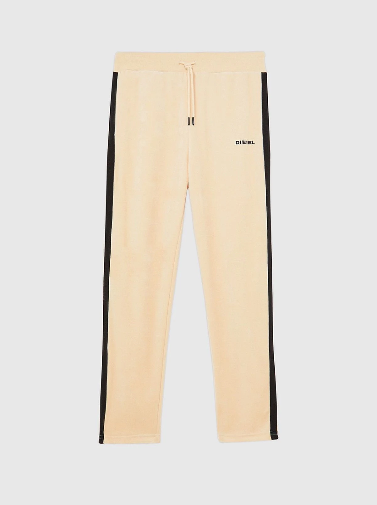 Beige Velour sweatpants with side tapes