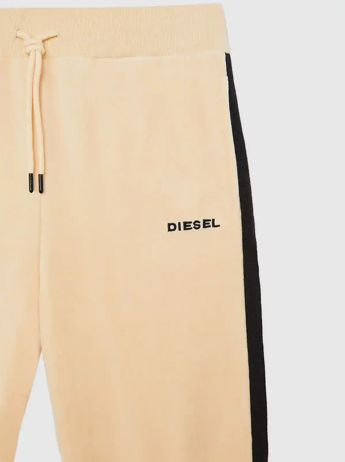 Beige Velour sweatpants with side tapes