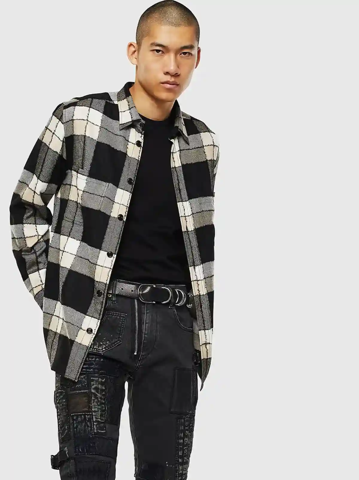 Black Check flannel shirt