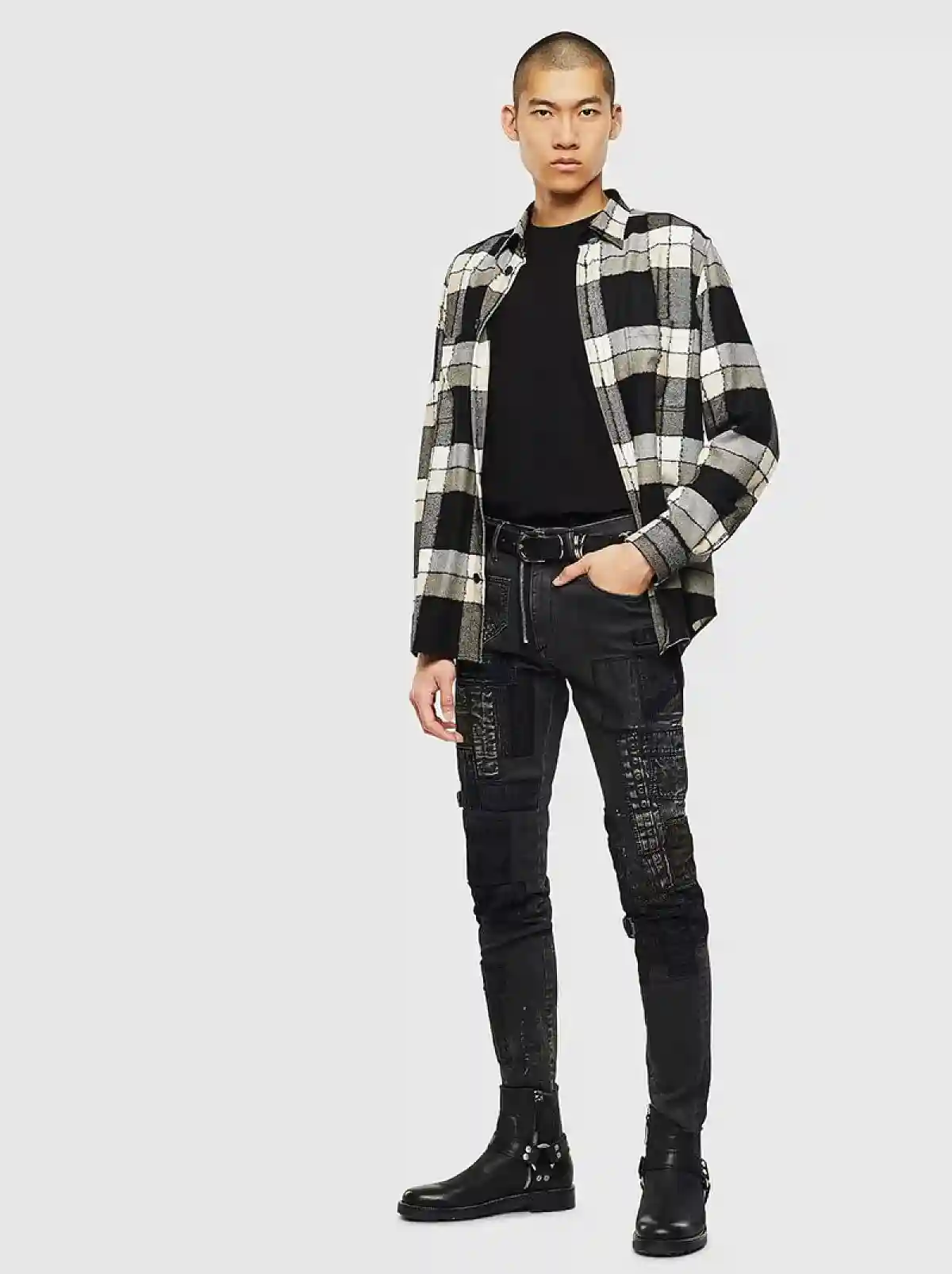 Black Check flannel shirt