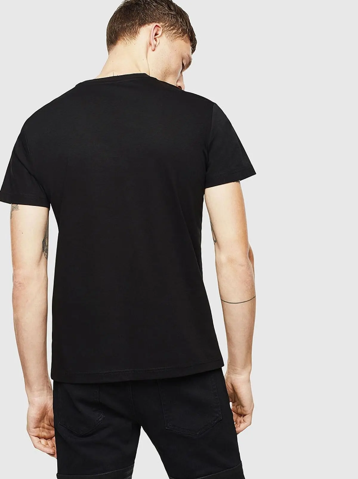 Black Interlock T-shirt with 3D foil print