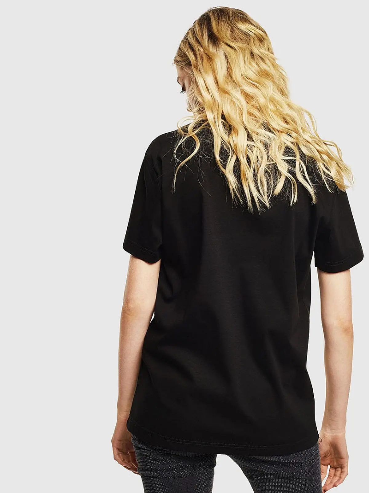 Black Interlock T-shirt with 3D foil print